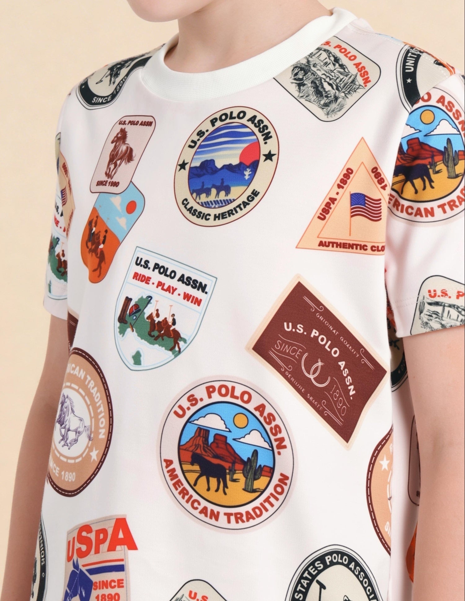 Graphic Printed Regular Fit T-Shirt Off White - U.S. Polo Assn. India | Large