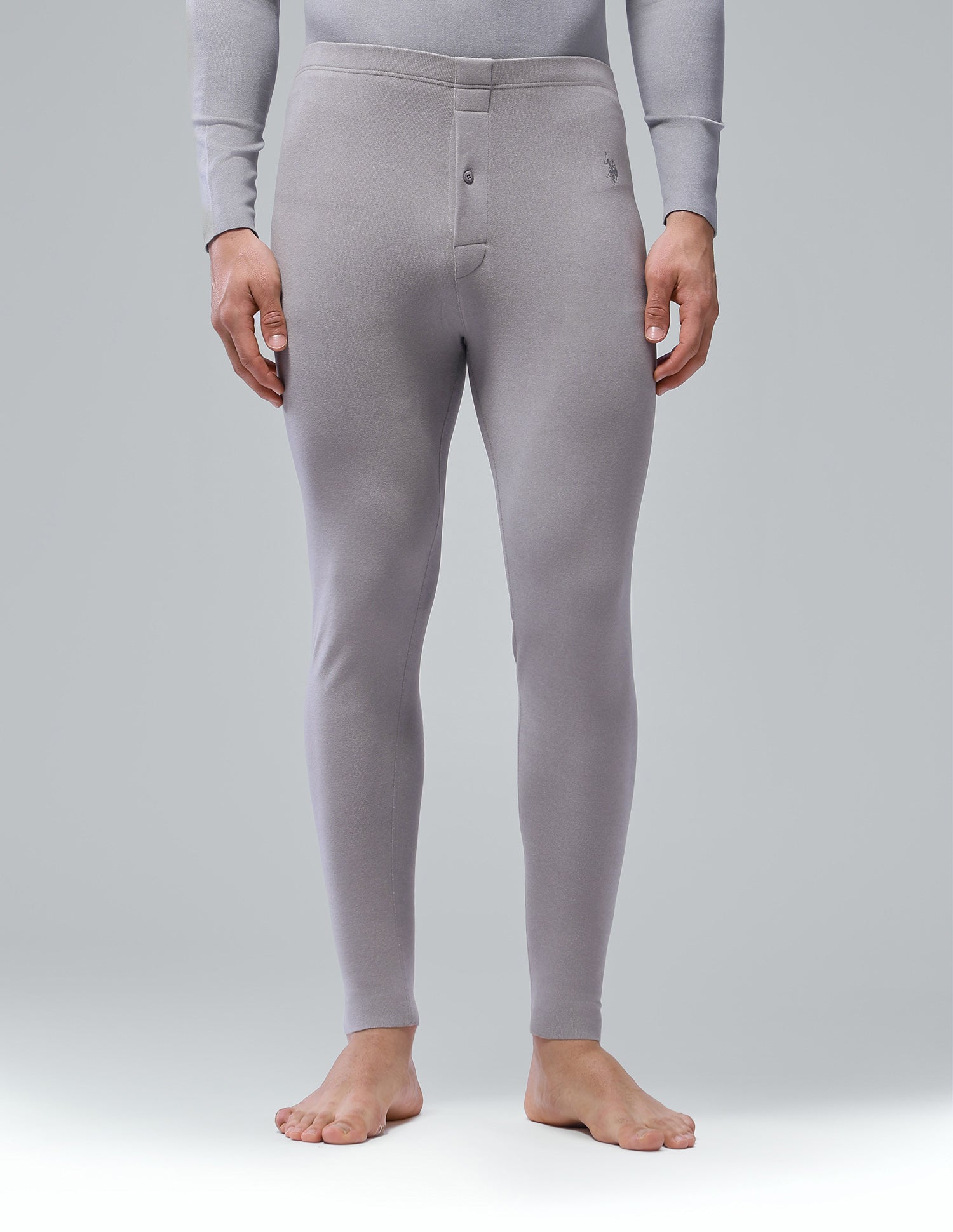 Comfort Fit Solid PH002 Thermal Track Pants - Pack Of 1 Grey - U.S. Polo Assn. India | Large