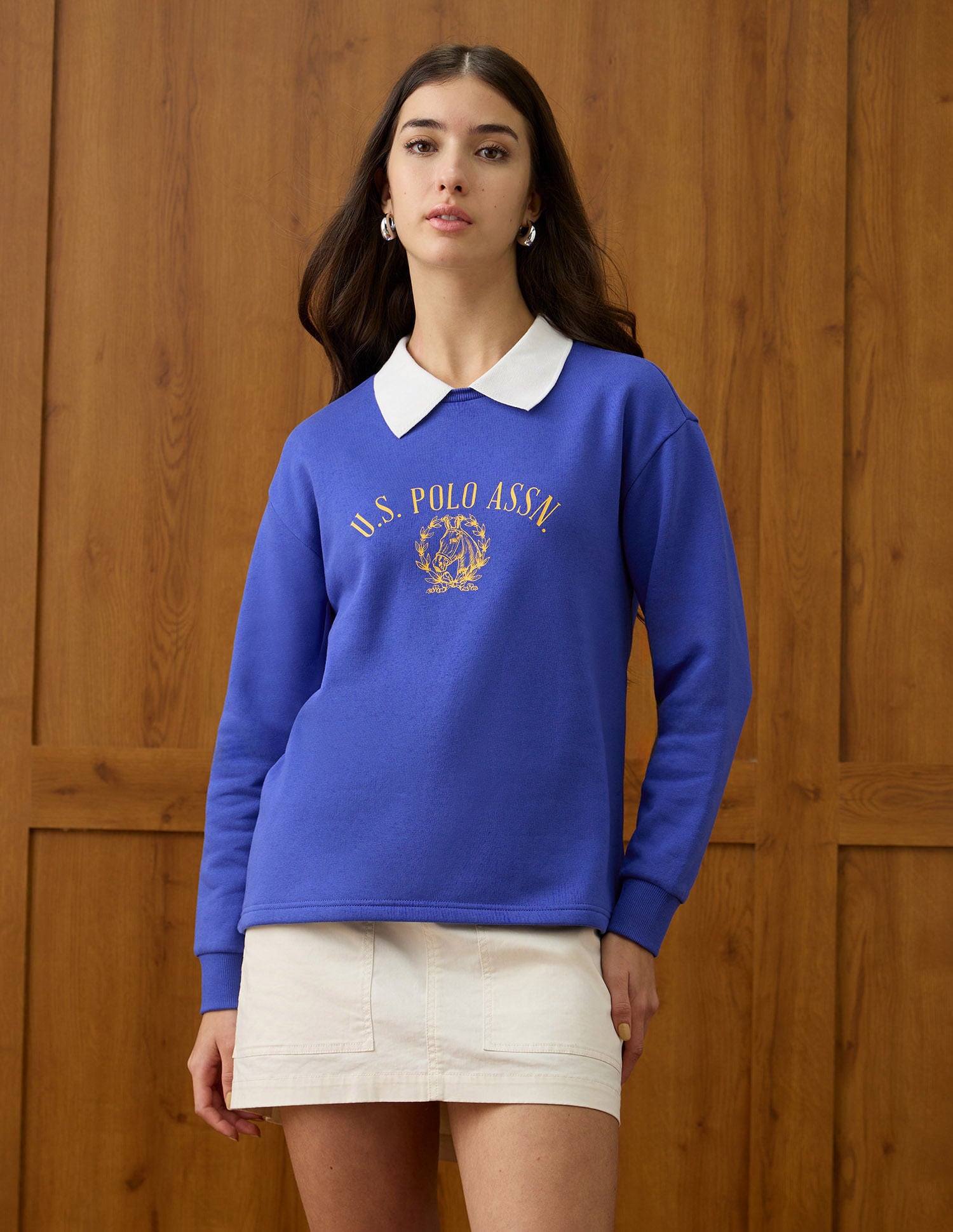 Regular Fit Brand Printed Sweatshirt Blue - U.S. POLO ASSN. | Large