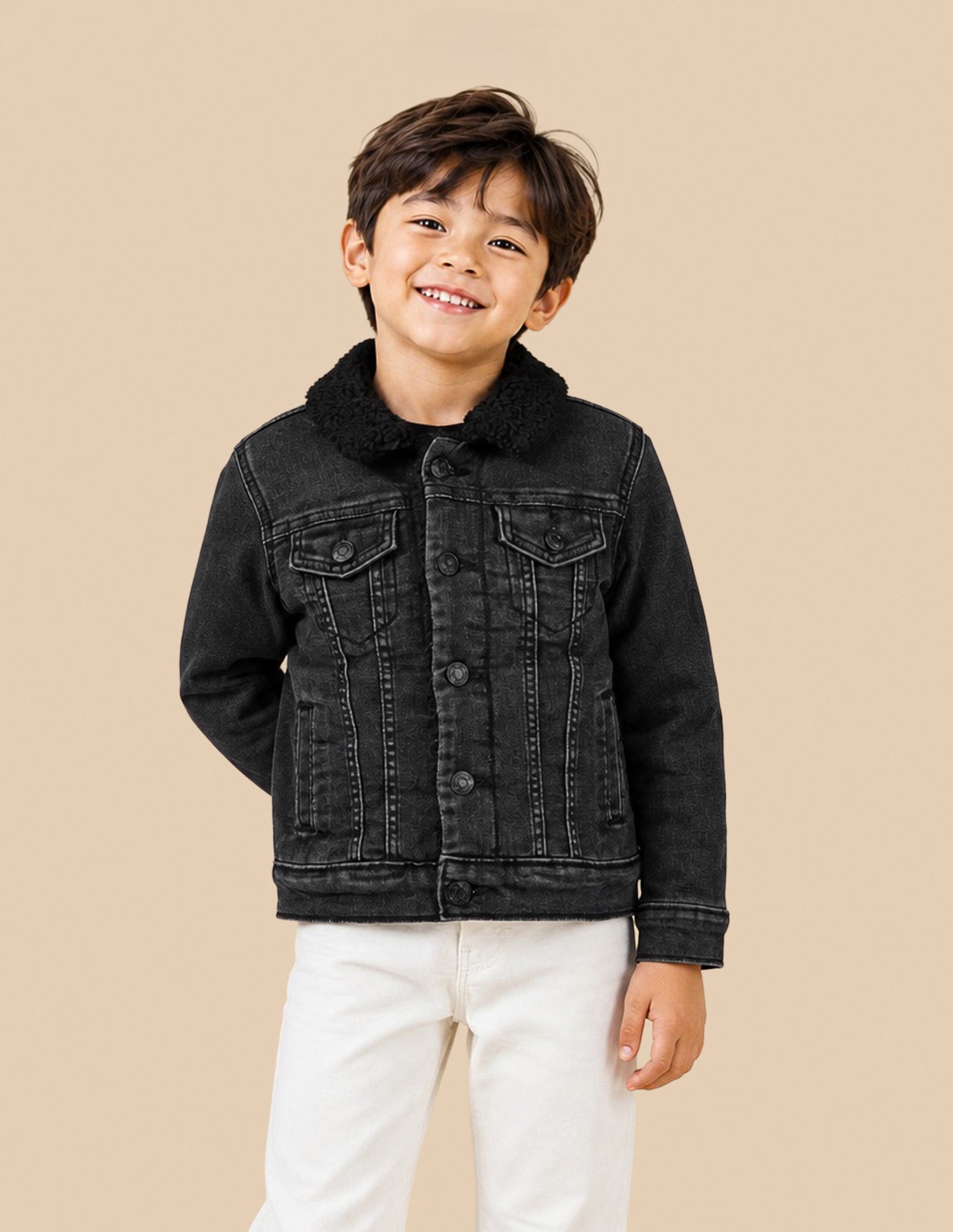Solid Regular Fit Denim Jacket Black - U.S. Polo Assn. India | Large
