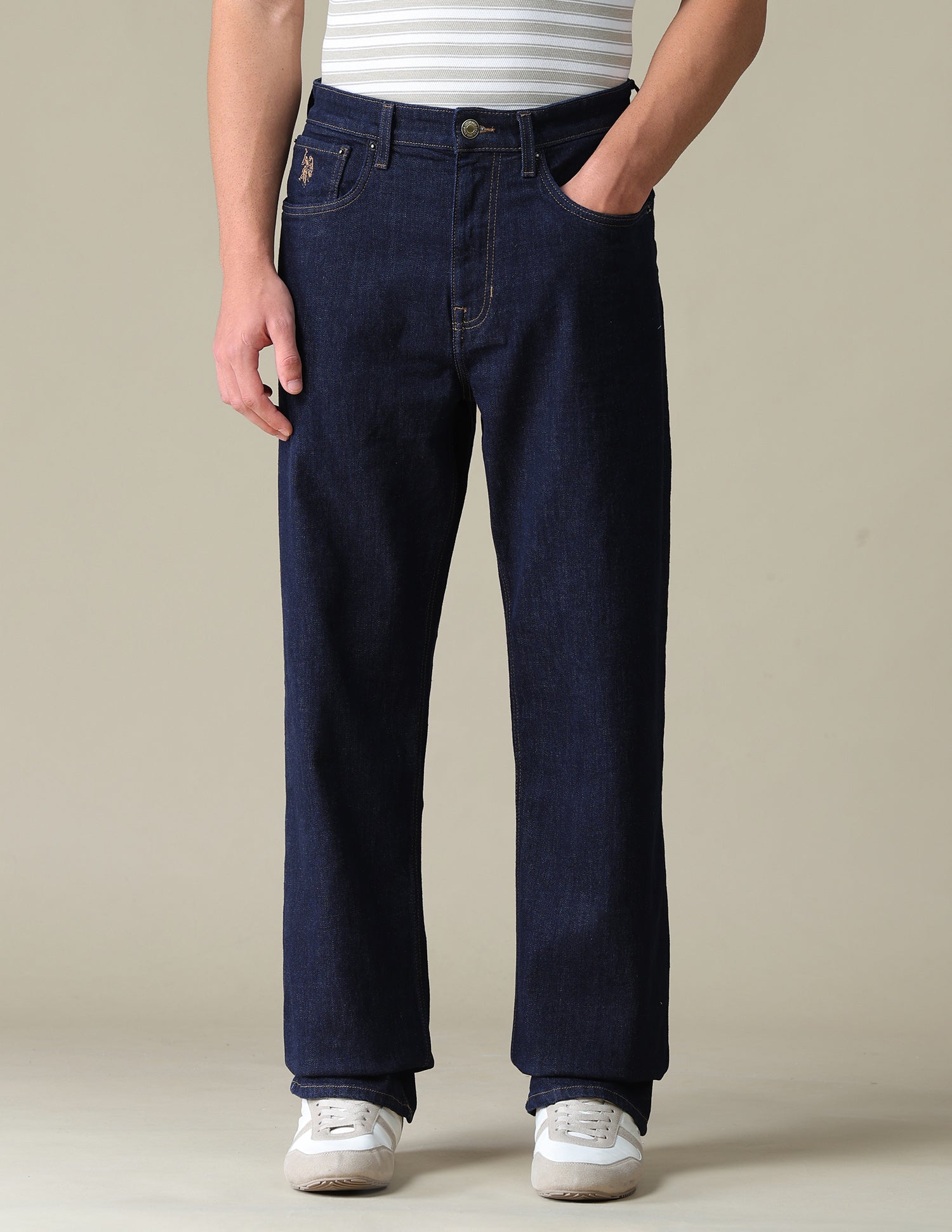 Logan Loose Straight Fit Blue Jeans Dark Blue - U.S. Polo Assn. India | Large