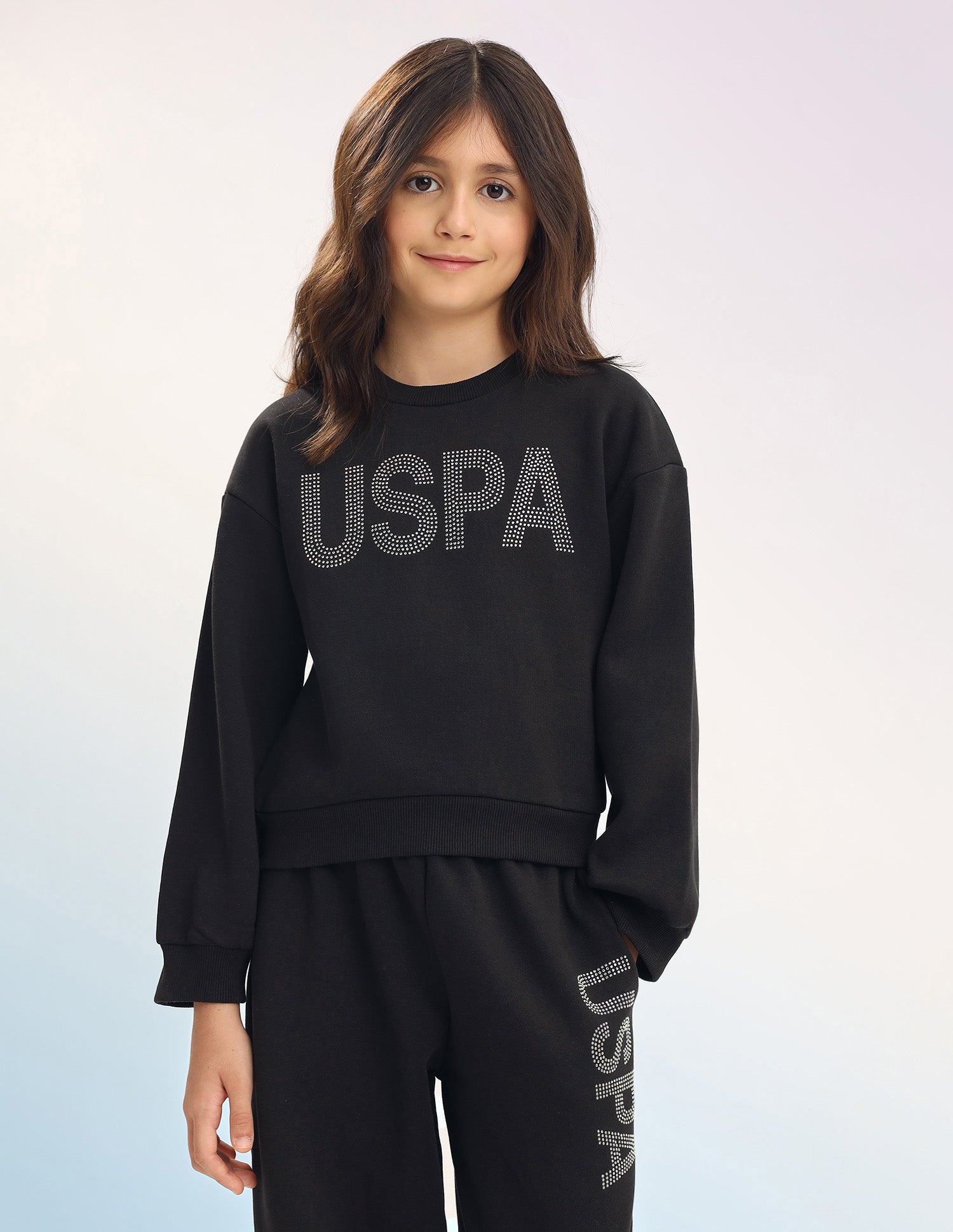 Brand Embellished Regular Fit Sweatshirt Jet Black - U.S. POLO ASSN. | Large