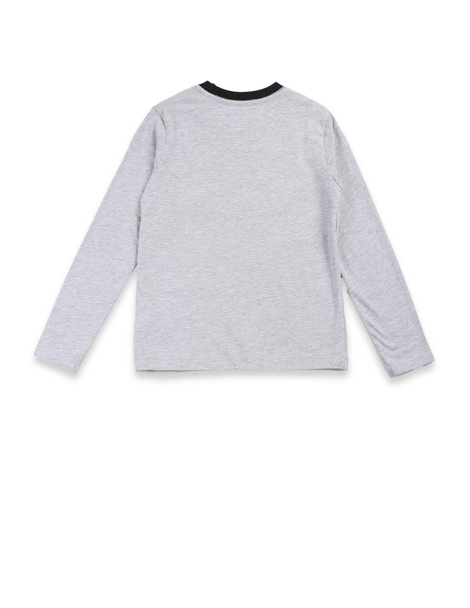 Boys Pure Cotton Regular T-shirt Grey - U.S. Polo Assn. India | Large