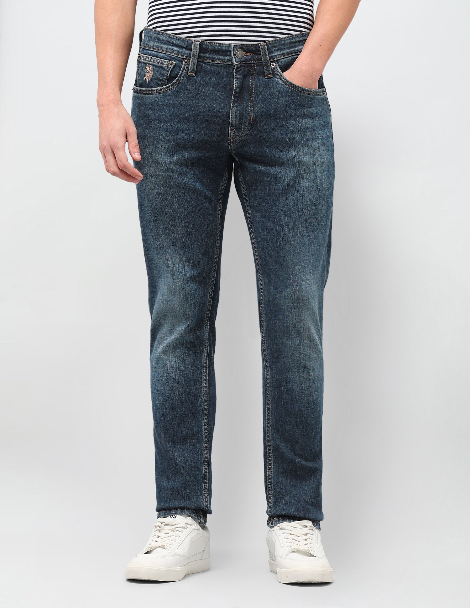Brandon Slim-Tapered Fit Blue Jeans Dark Blue - U.S. Polo Assn. India | Large