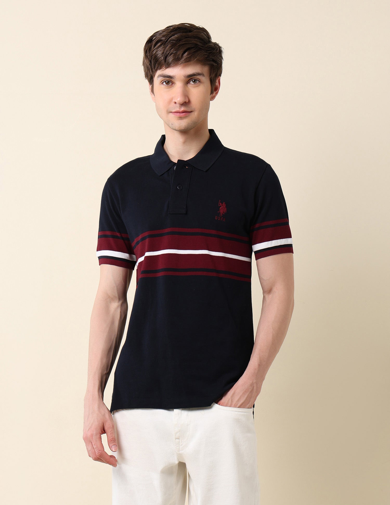 Colourblocked Classic Polo Shirt Navy - U.S. POLO ASSN. | Large