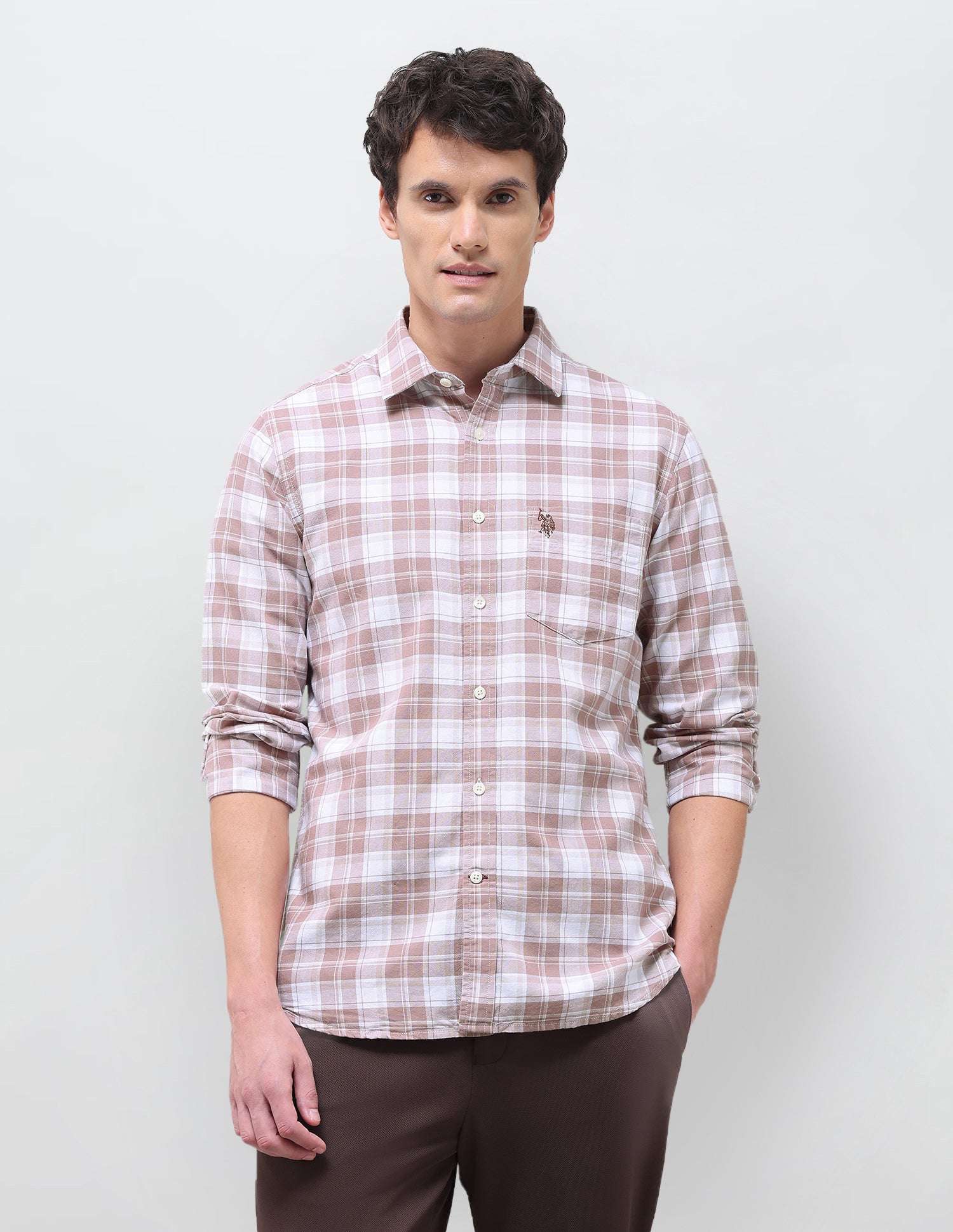 Oxford Tartan Checked Shirt Rust - U.S. Polo Assn. India | Large