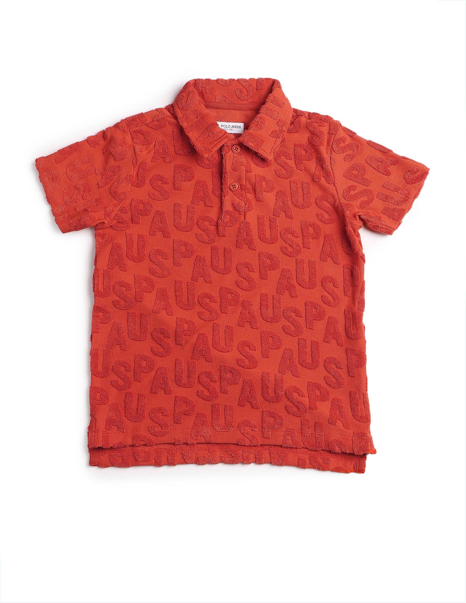 Boys Brand Appliqued Regular Fit Polo Shirt Orange - U.S. POLO ASSN. | Large