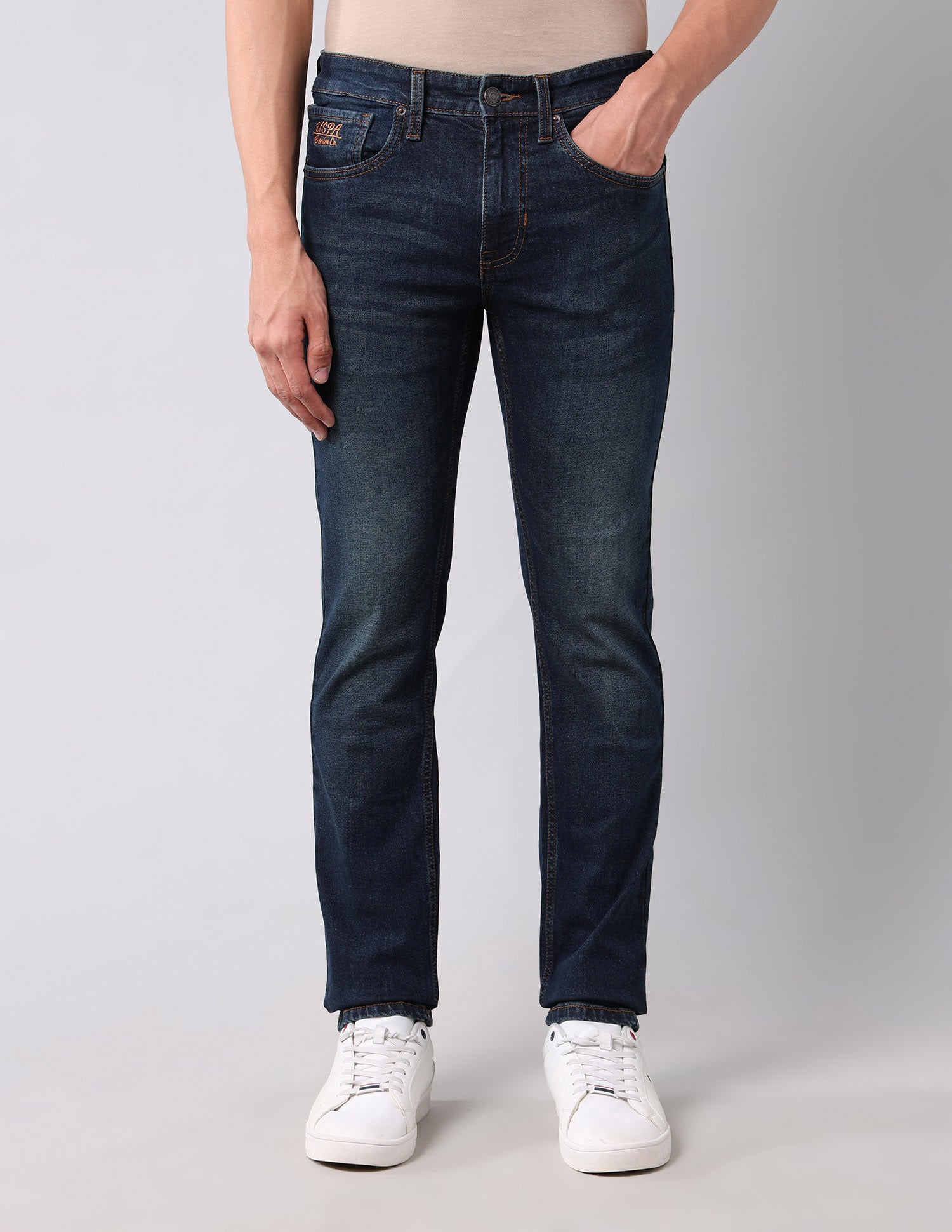 Regallo Skinny Fit Blue Jeans Dark Wash - U.S. Polo Assn. India | Large