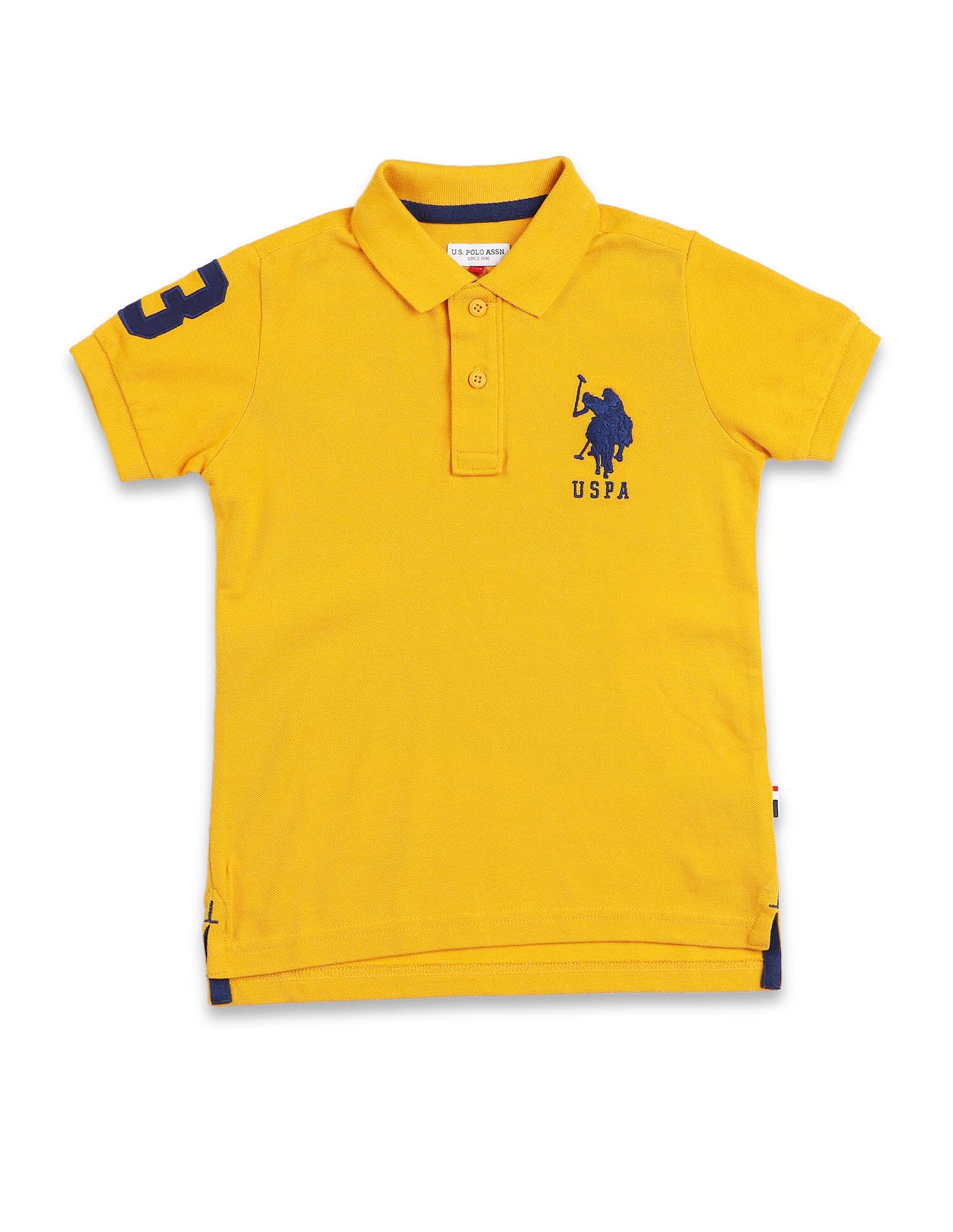 Pique Solid Polo Shirt Yellow - U.S. POLO ASSN. | Large