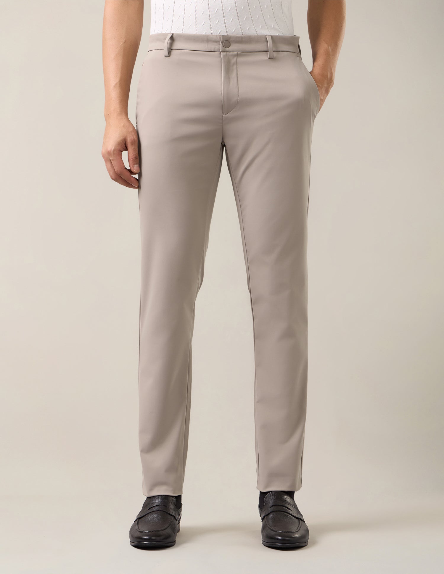 Austin Slim Fit Mid Rise Trousers Beige - U.S. Polo Assn. India | Large