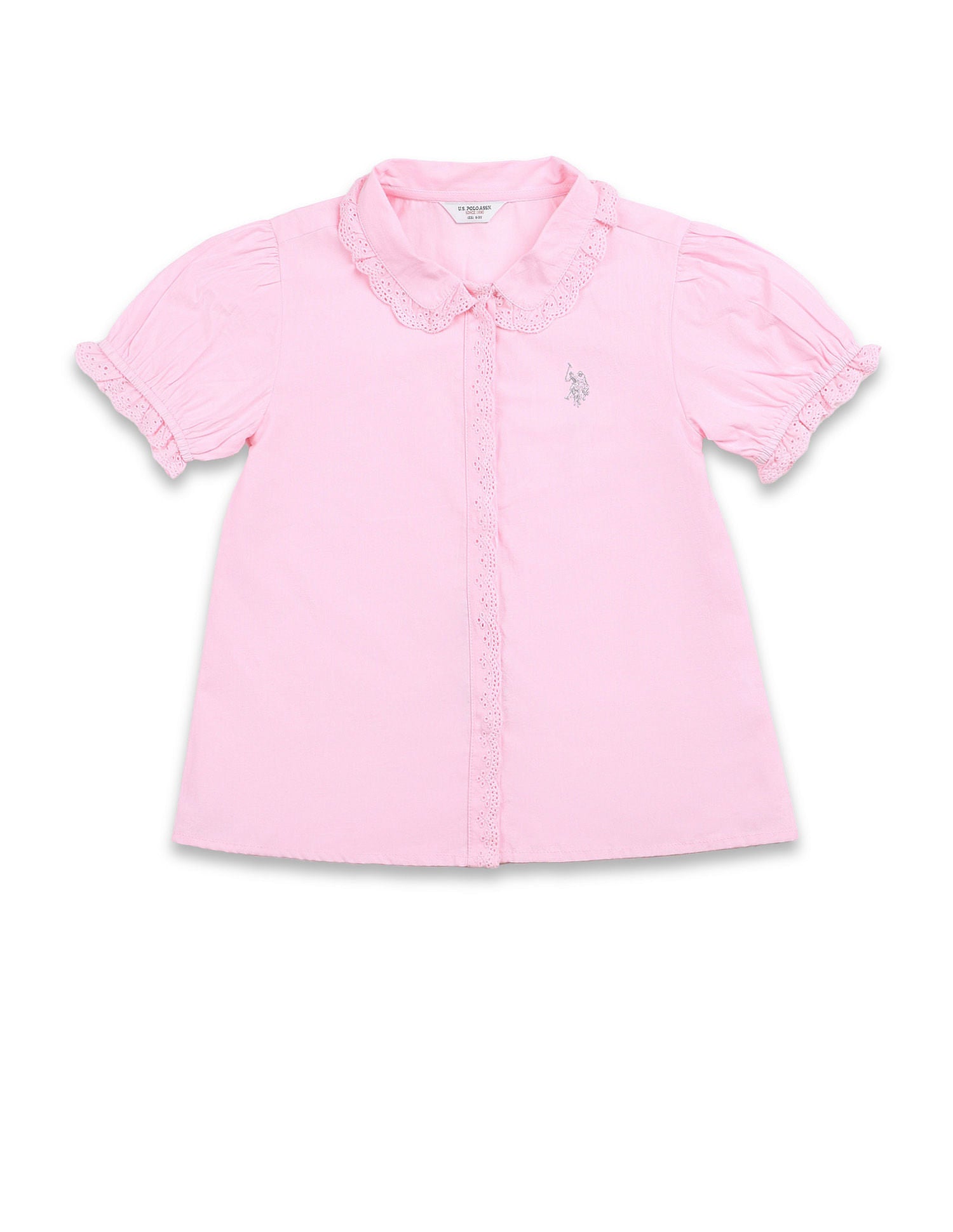 Girls Schiffli Top Light Pink - U.S. POLO ASSN. | Large