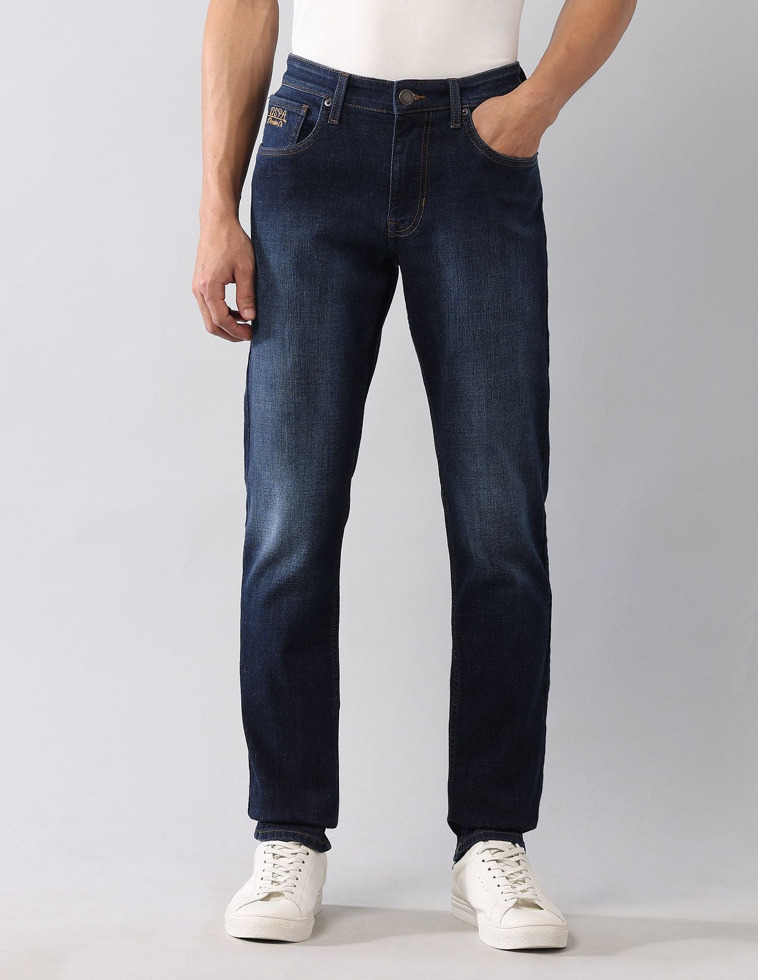 Brandon Slim Tapered Fit Blue Jeans Blue - U.S. POLO ASSN. | Large