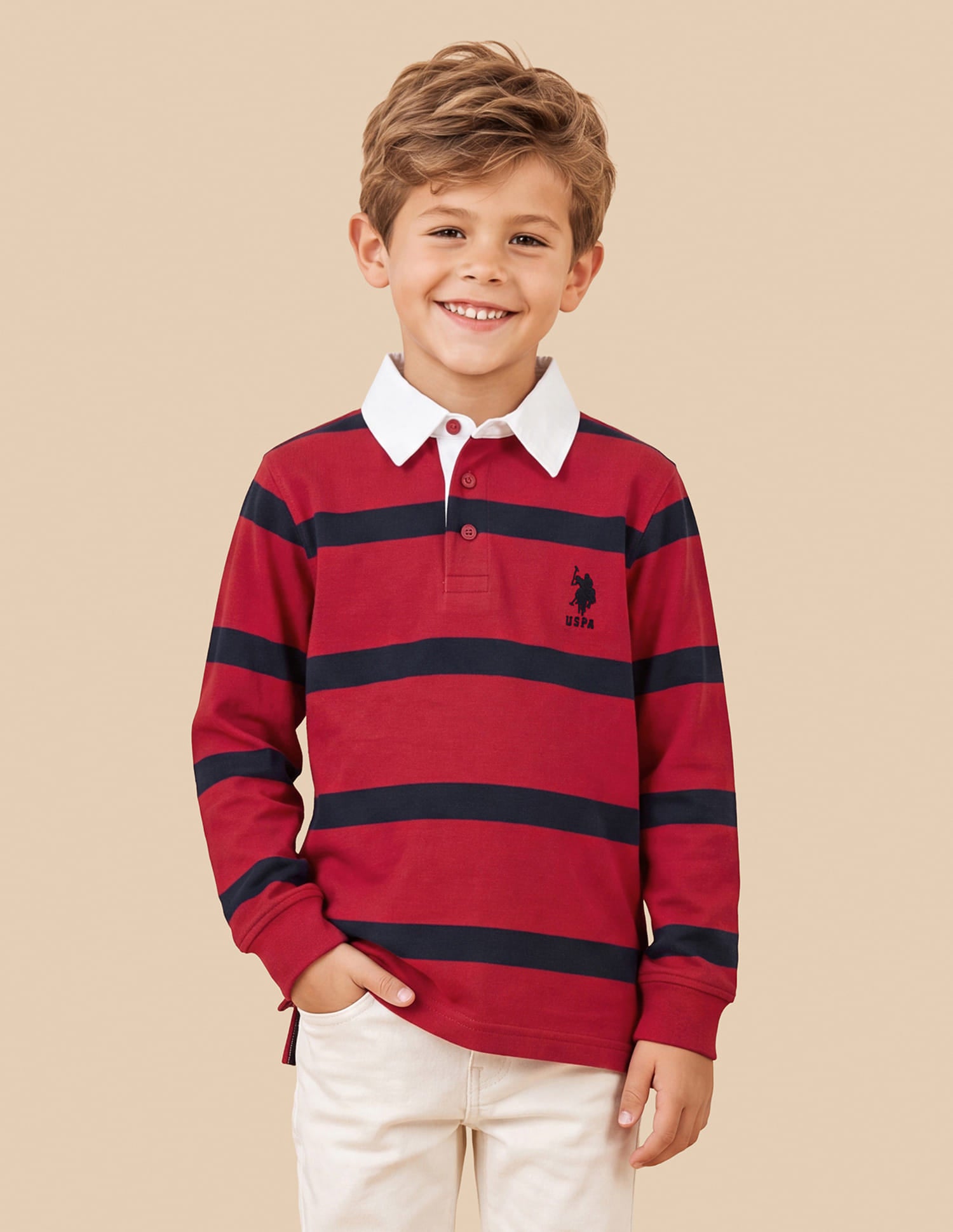 Horizontal Striped Regular Fit Polo Shirt Red - U.S. Polo Assn. India | Large