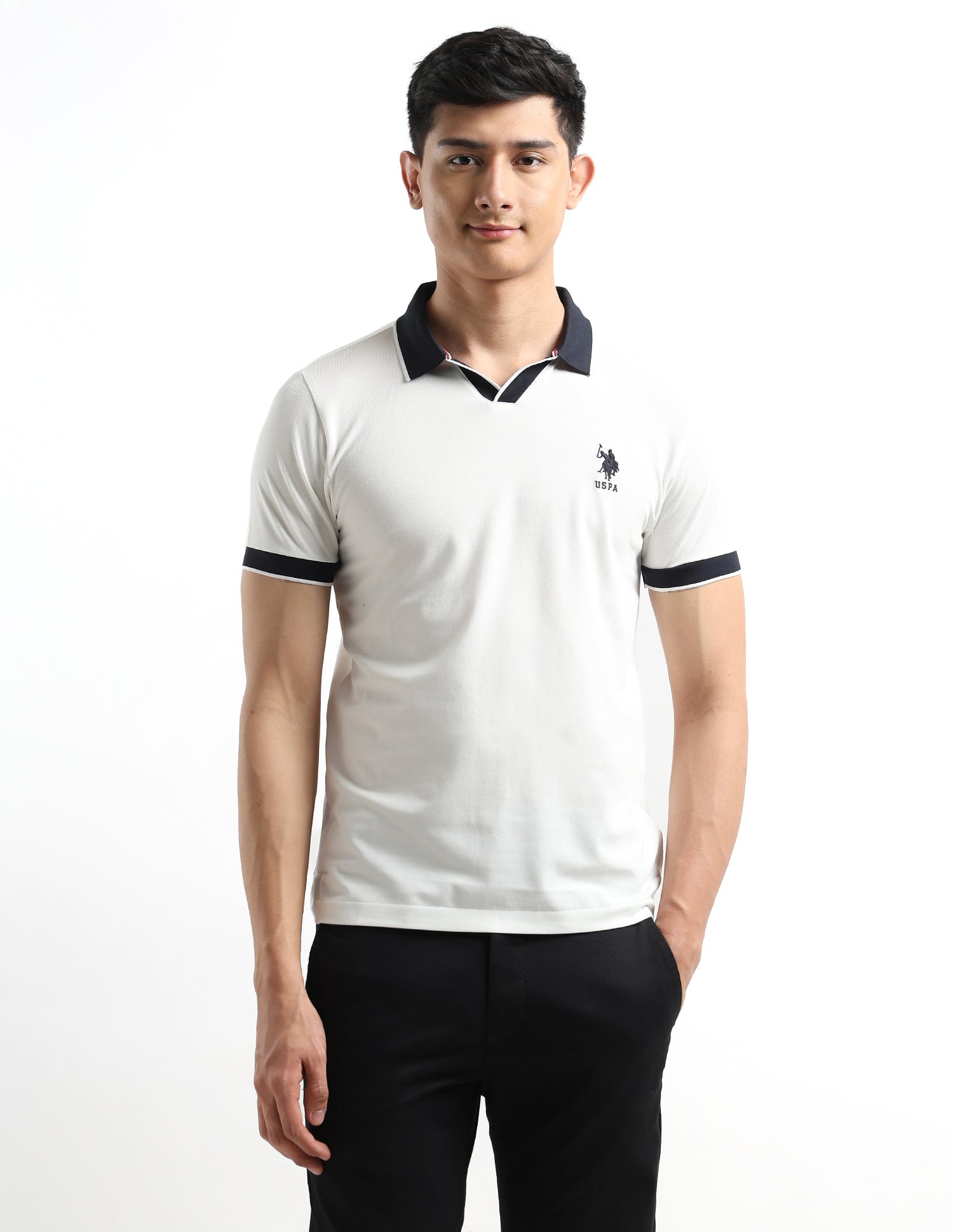 Regular Fit Solid Polo Shirt White - U.S. POLO ASSN. | Large