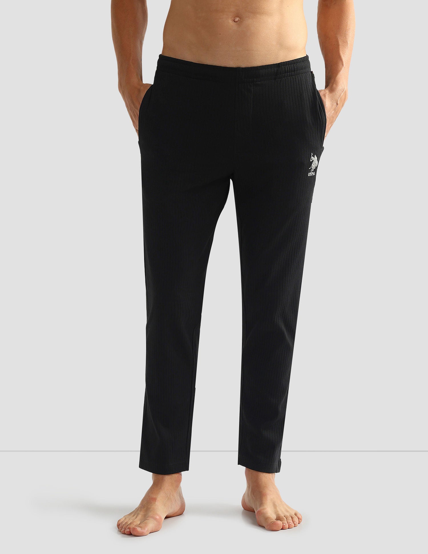 All Over Stripe OELP4 Lounge Track Pants - Pack Of 1 Black - U.S. POLO ASSN. | Large