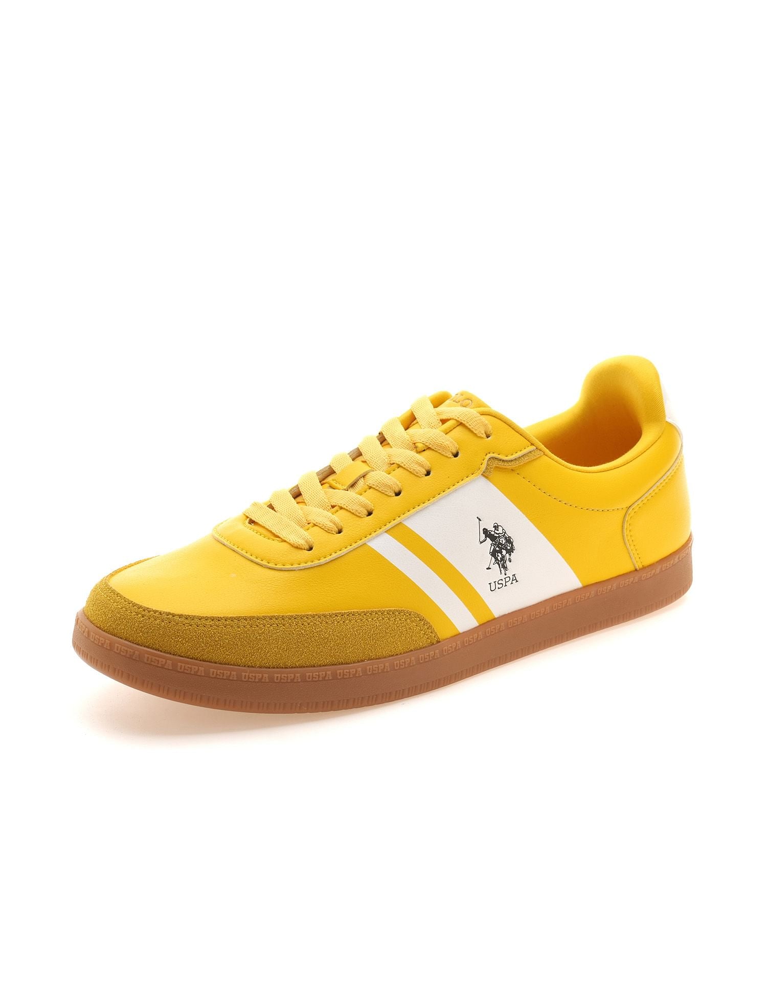 Men Hilton Colourblocked Sneakers Yellow - U.S. Polo Assn. India | Large