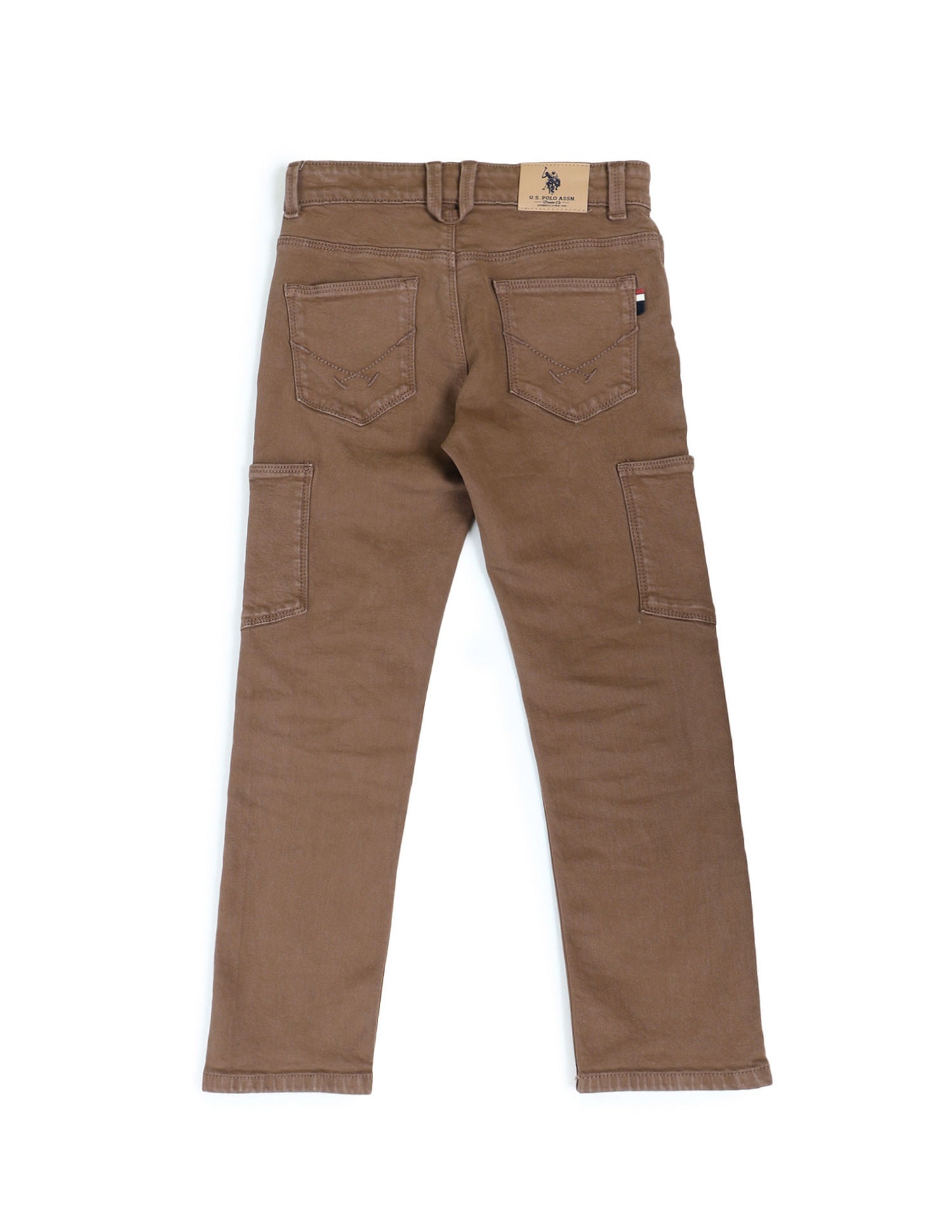 Slim Fit Rinsed Cargo Jeans Brown - U.S. POLO ASSN. | Large
