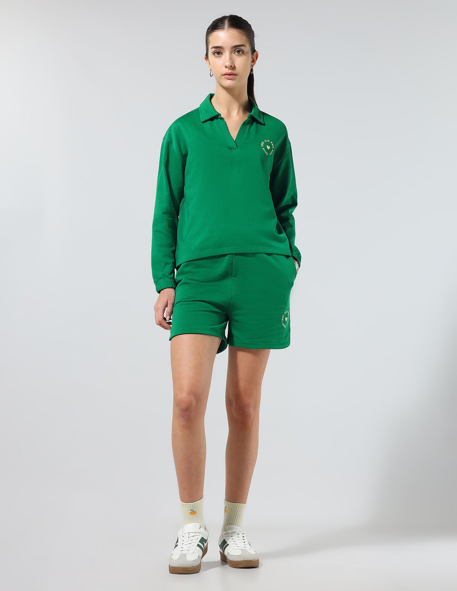 Regular Fit Solid Co-Ords Bright Green - U.S. POLO ASSN. | Large