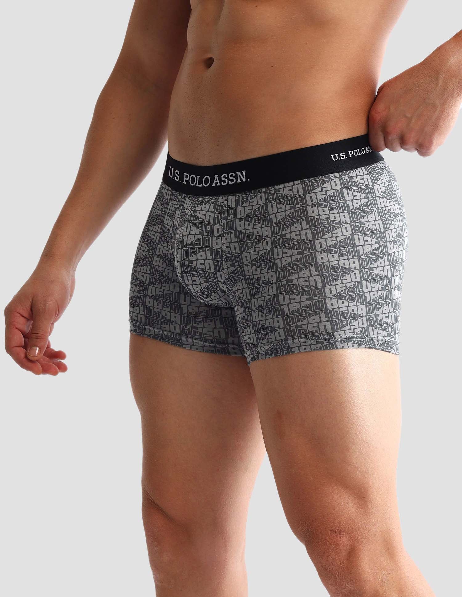 Pack Of 3 Anti-Microbial Underwear Trunks - OET14-NGN-P3 Navy, Iron Gate and Black - U.S. POLO ASSN. | Large