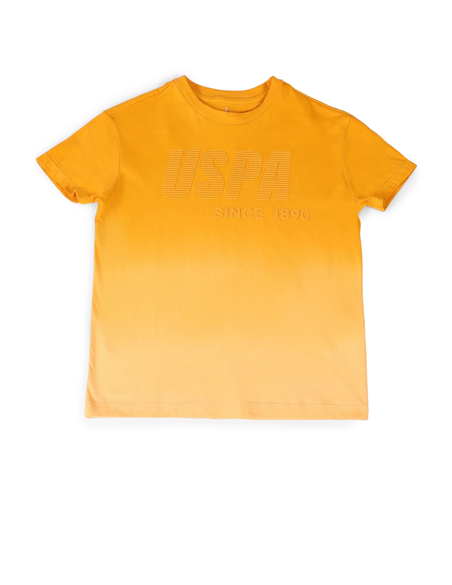 Brand Printed Ombre Cotton T-Shirt Dark Yellow - U.S. Polo Assn. India | Large