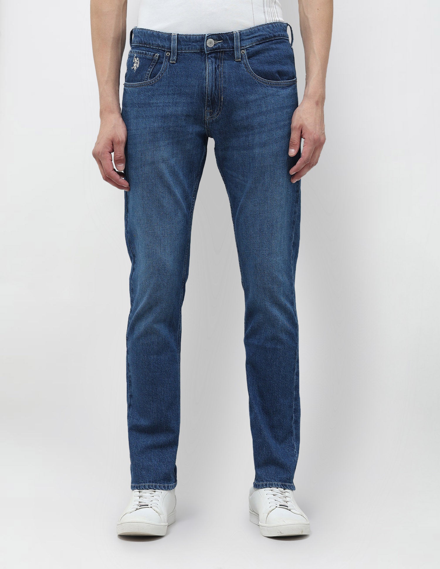 Brandon Slim Tapered Fit Whiskered Jeans Indigo - U.S. POLO ASSN. | Large