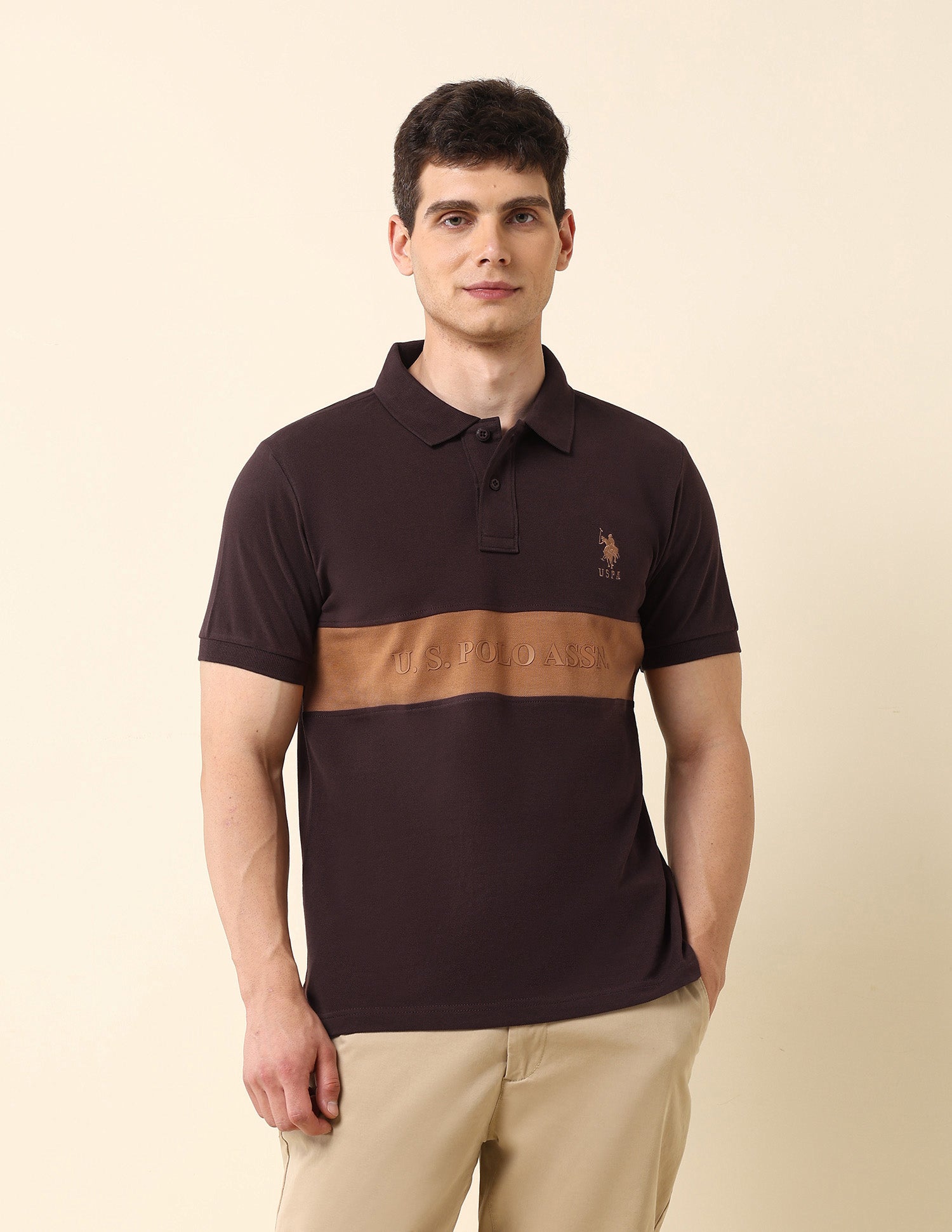 Pure Cotton Classic Polo Shirt Dark Brown - U.S. Polo Assn. India | Large