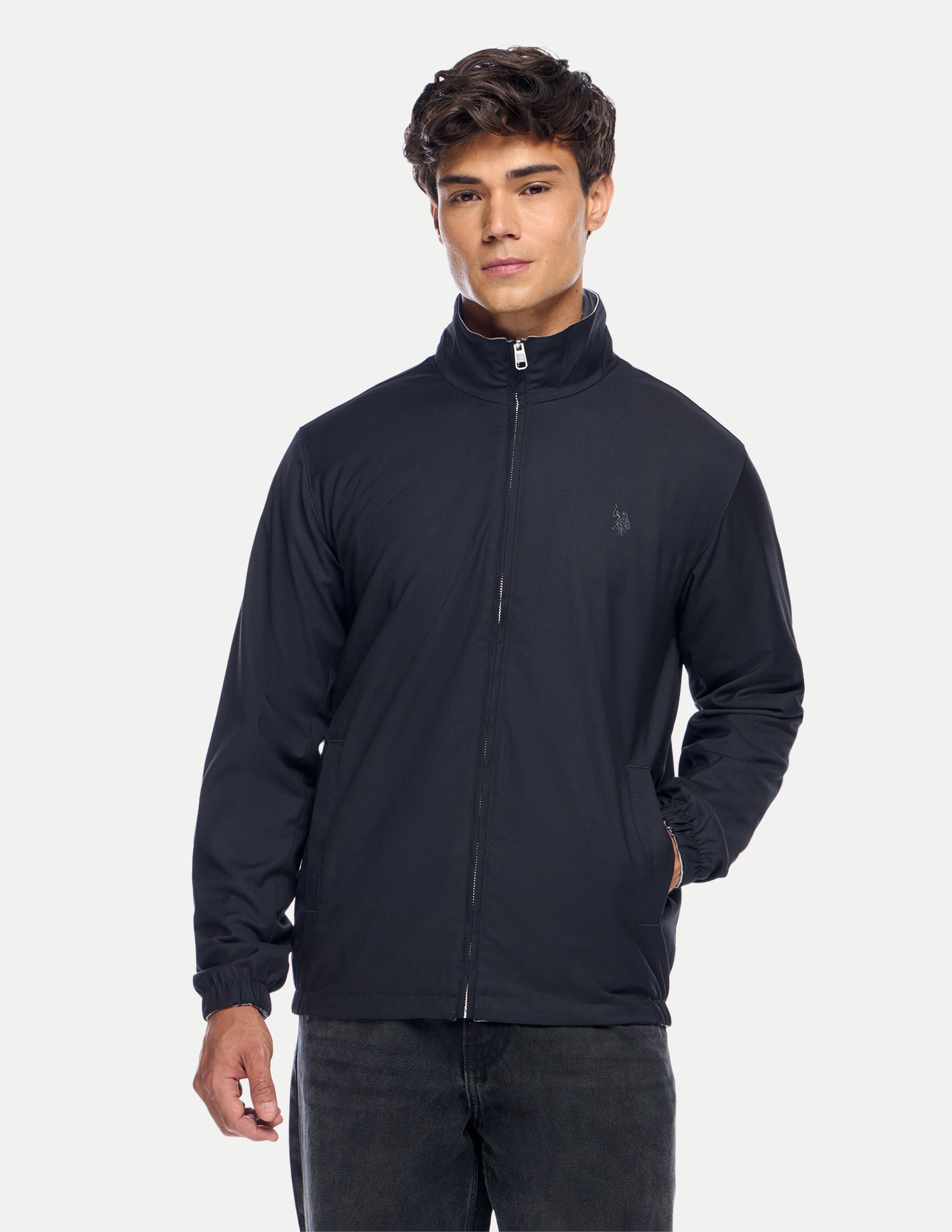 Solid Regular Fit Reversible Jacket Navy - U.S. Polo Assn. India | Large