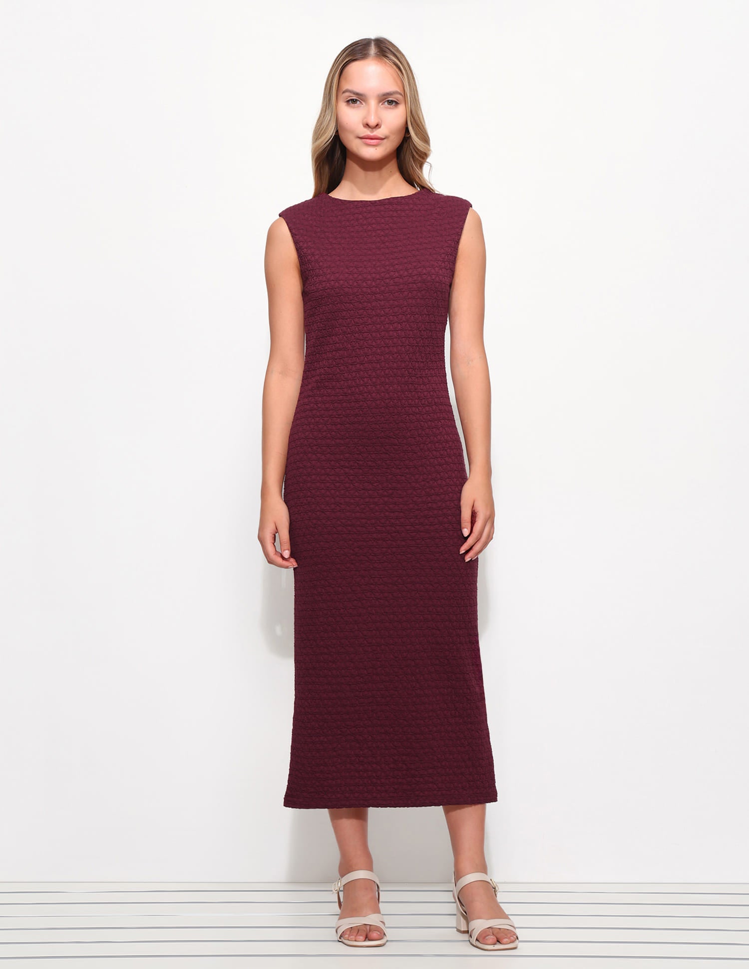 Textured Midi Sheath Dress Red - U.S. Polo Assn. India | Large