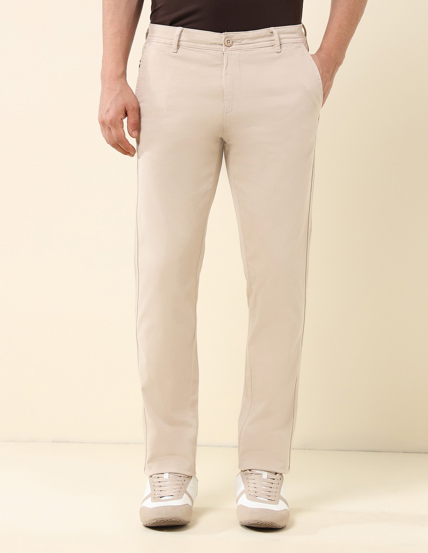 Austin Slim Fit Twill Trousers Beige - U.S. Polo Assn. India | Large
