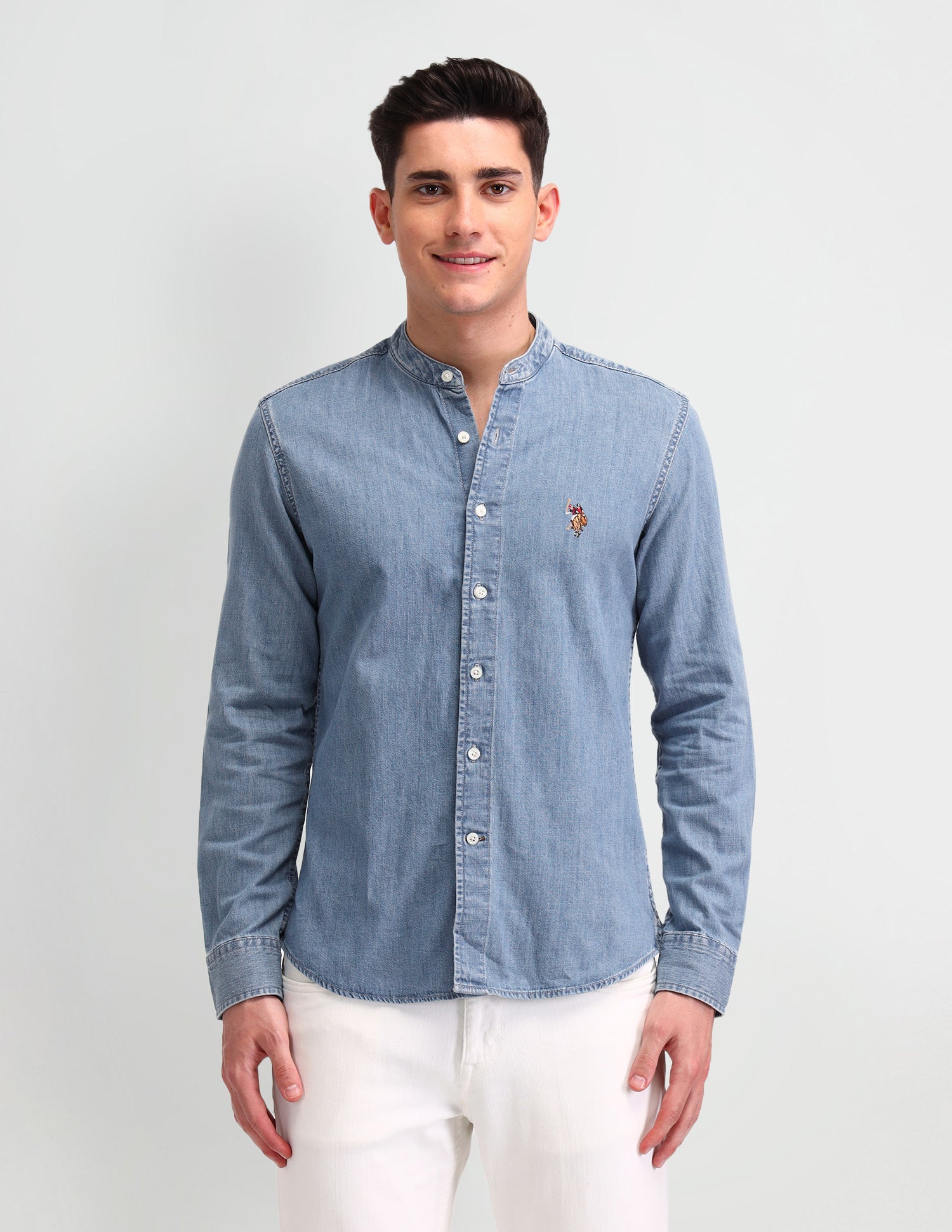 Solid Regular Fit Shirt Indigo - U.S. POLO ASSN. | Large