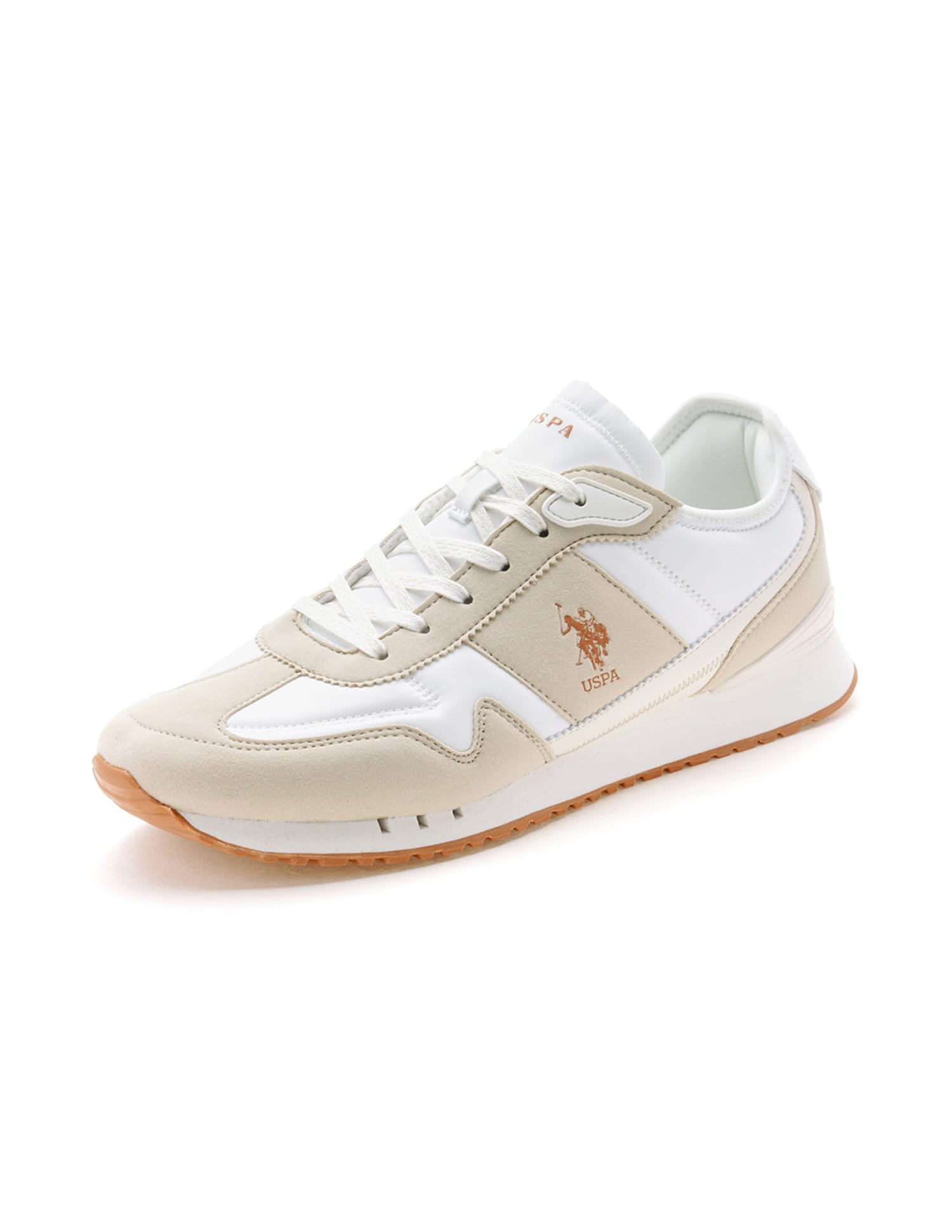 Men Tygo Beige Retro Sneakers Beige and White - U.S. Polo Assn. India | Large