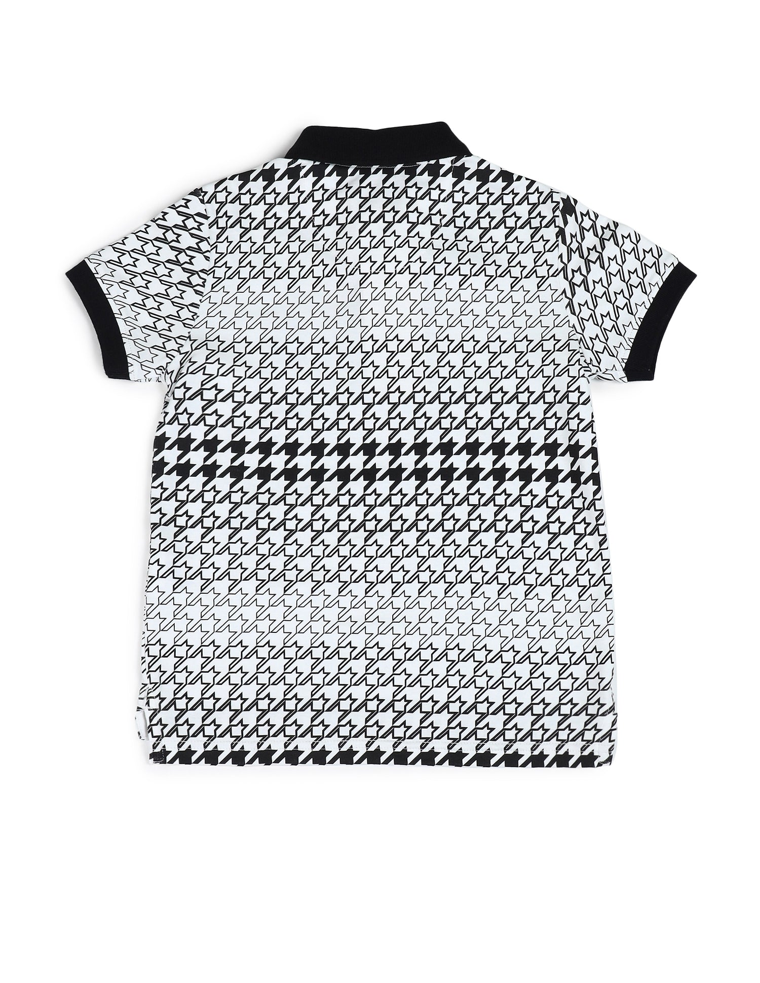 Boys All Over Printed Regular Fit Polo Shirt Black - U.S. Polo Assn. India | Large