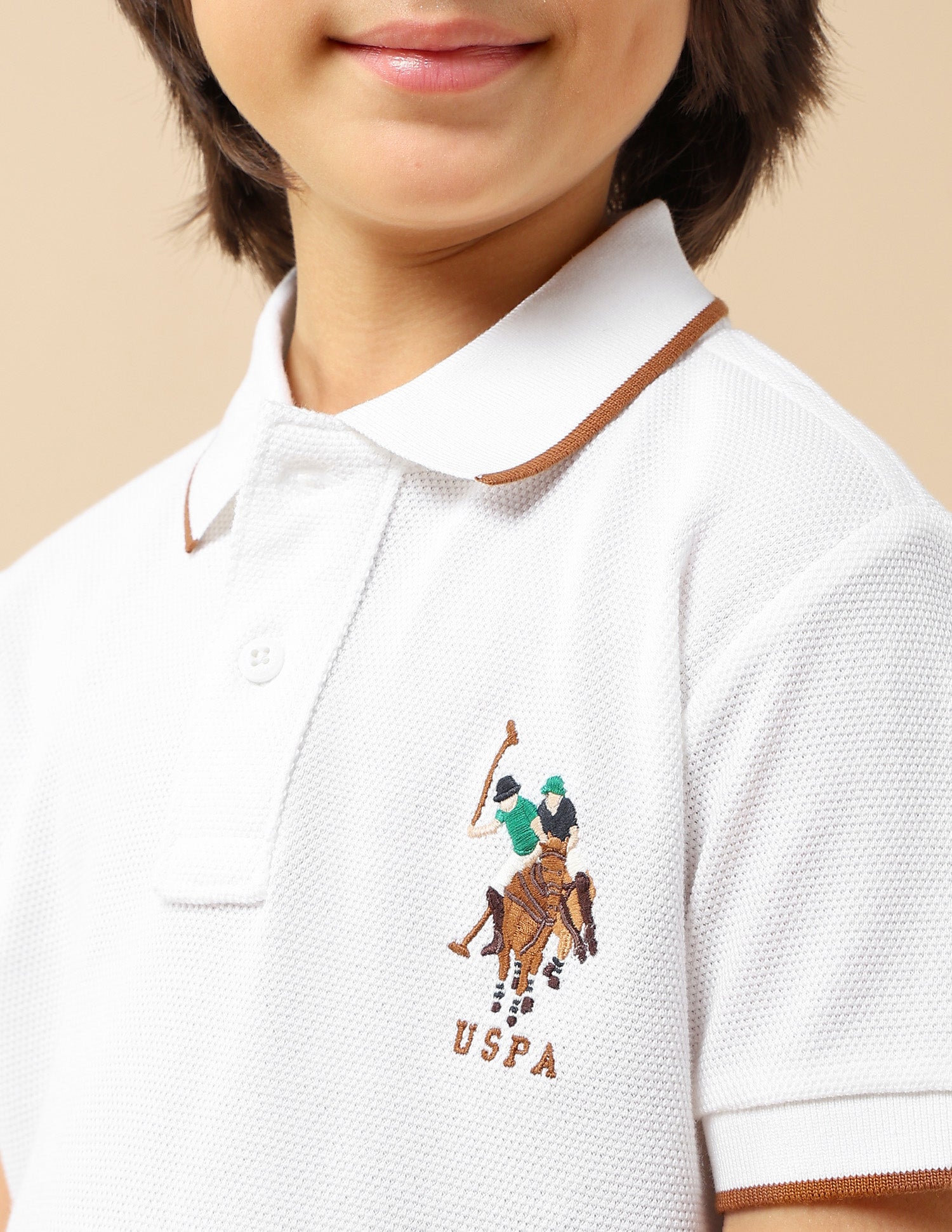 Boys Graphic Brand Embroidered Regular Fit Polo Shirt White - U.S. POLO ASSN. | Large