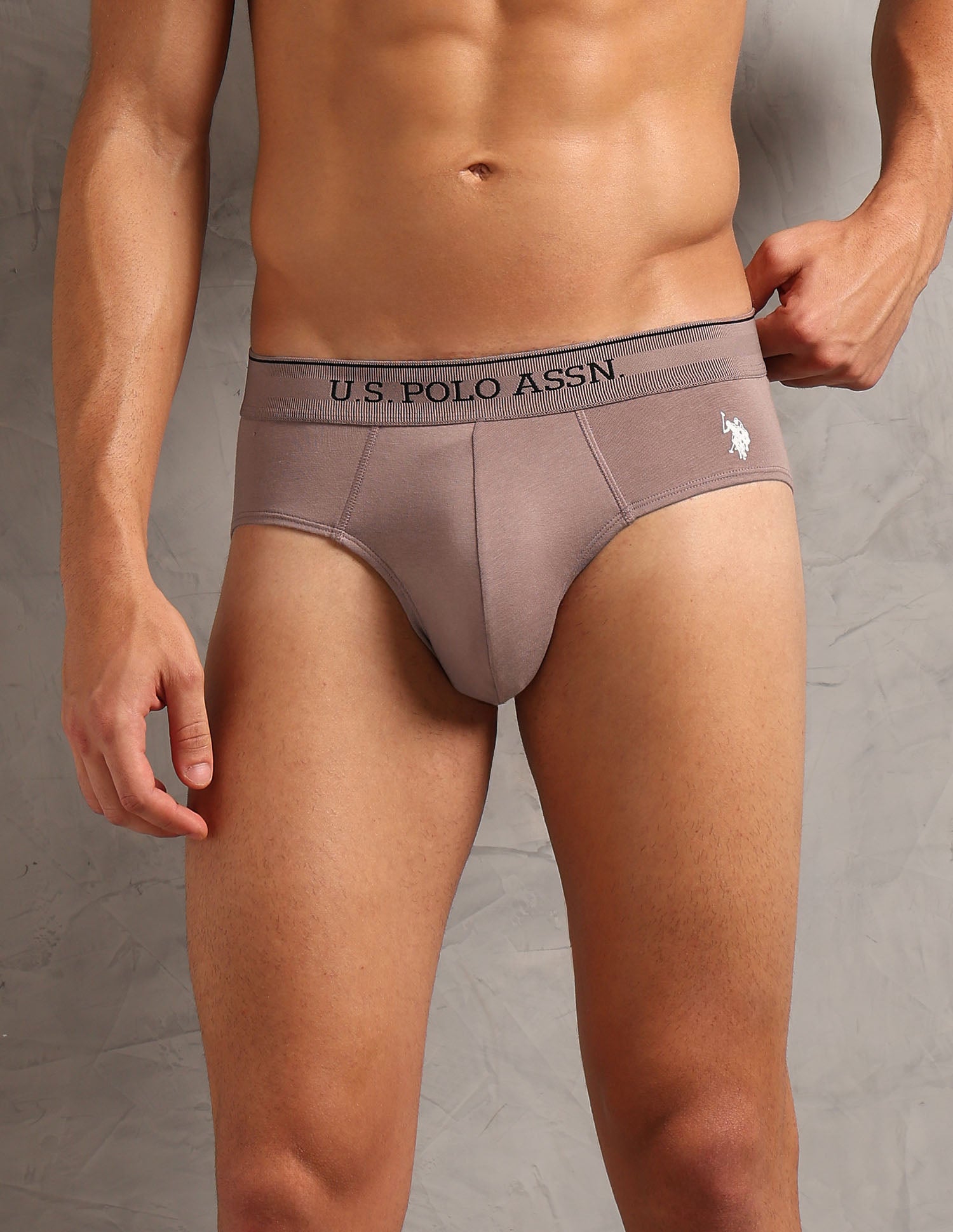 Moisture Wicking Cotton OEB17 Briefs - Pack Of 3 Aop Granite Gree, Aop Stone Blue and Antler - U.S. POLO ASSN. | Large