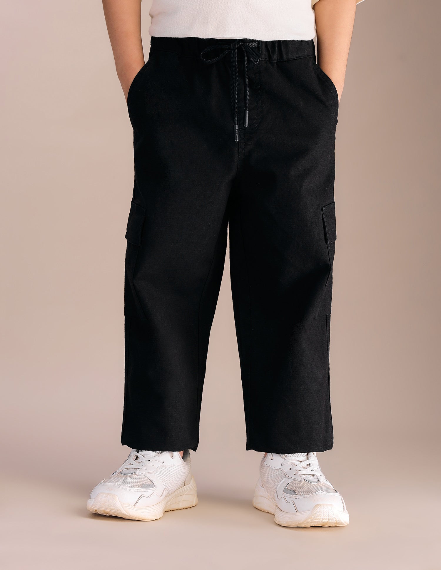 Boys Textured Relaxed Fit Cargos Black - U.S. POLO ASSN. | Large