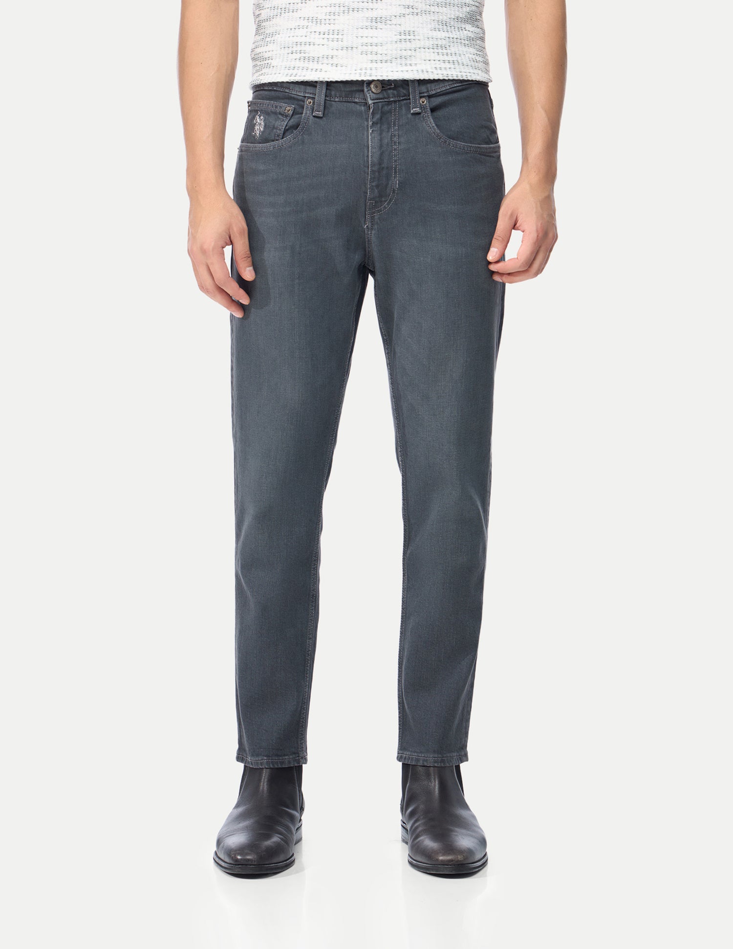 Cole Comfort Cropped Fit Grey Jeans Washed Grey - U.S. Polo Assn. India | Large