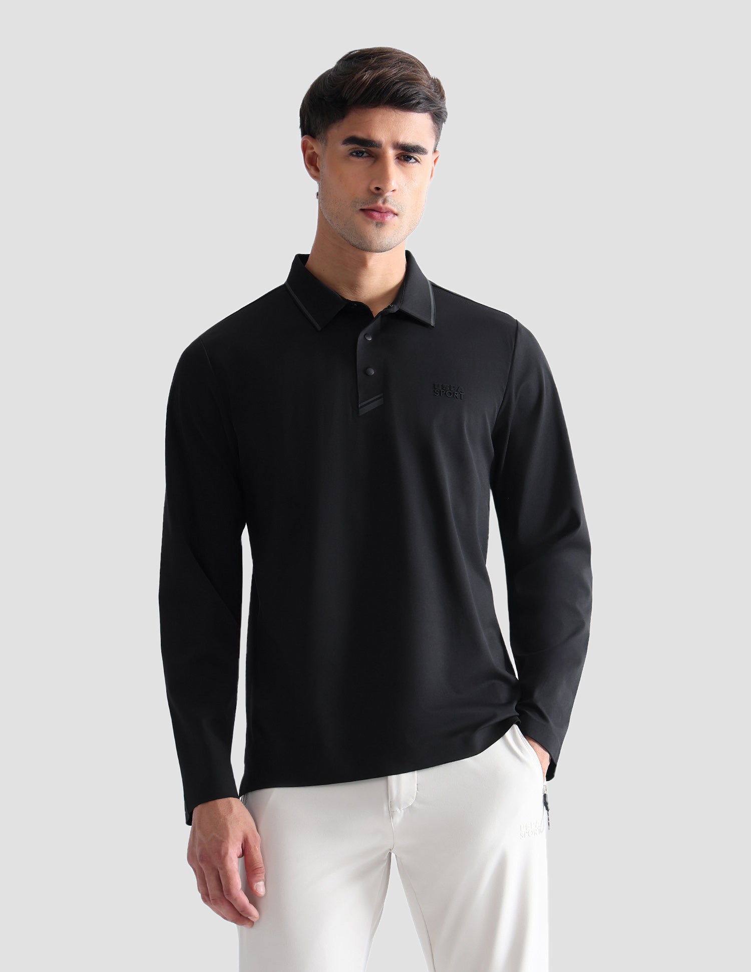 Solid Regular Fit Active Polo Shirt Black - U.S. Polo Assn. India | Large