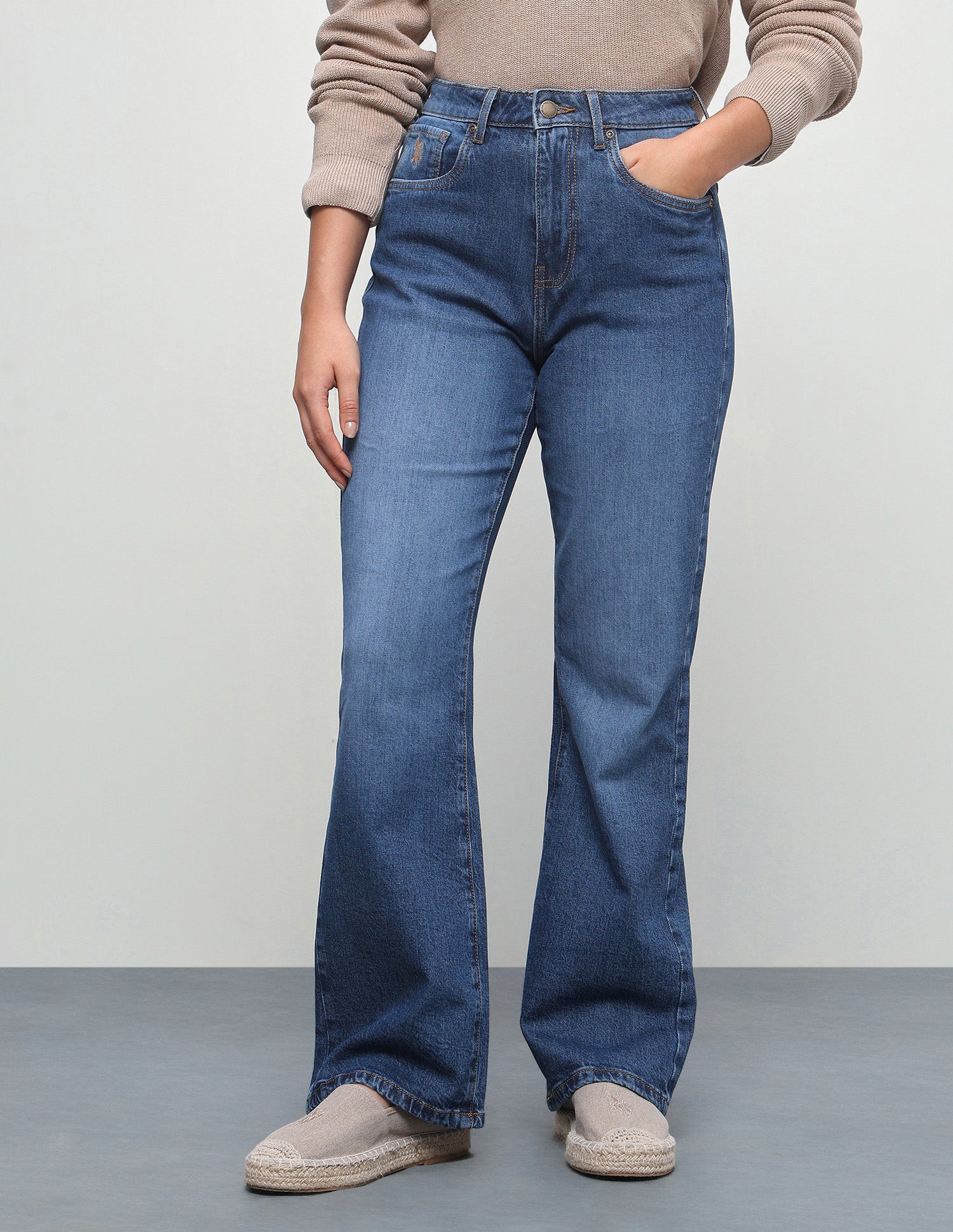 High Rise Bootcut Fit Jeans Dark Blue - U.S. Polo Assn. India | Large
