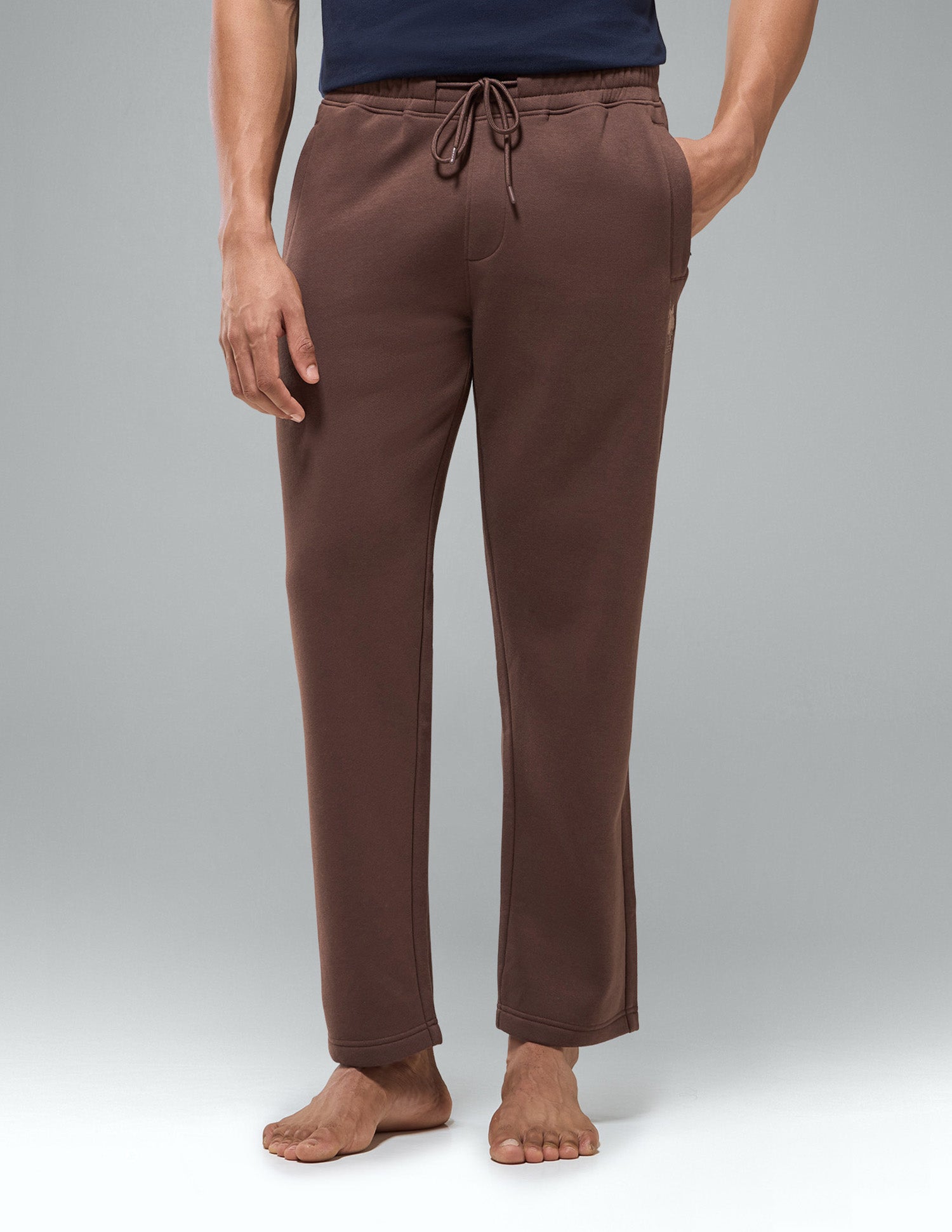 Cotton Fleece Relaxed Fit LR007 Track Pants Dark Brown - U.S. Polo Assn. India | Large