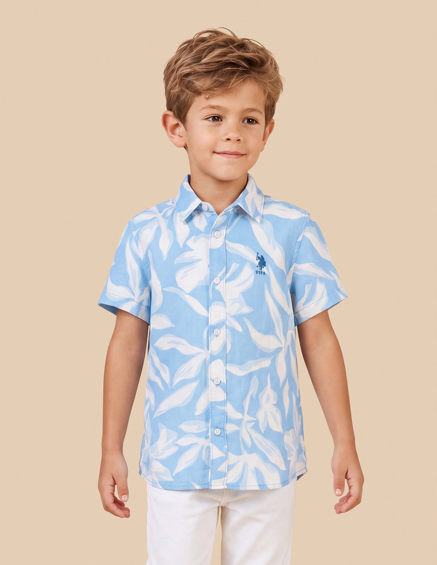 Tropical Printed Regular Fit Shirt Blue - U.S. Polo Assn. India | Large
