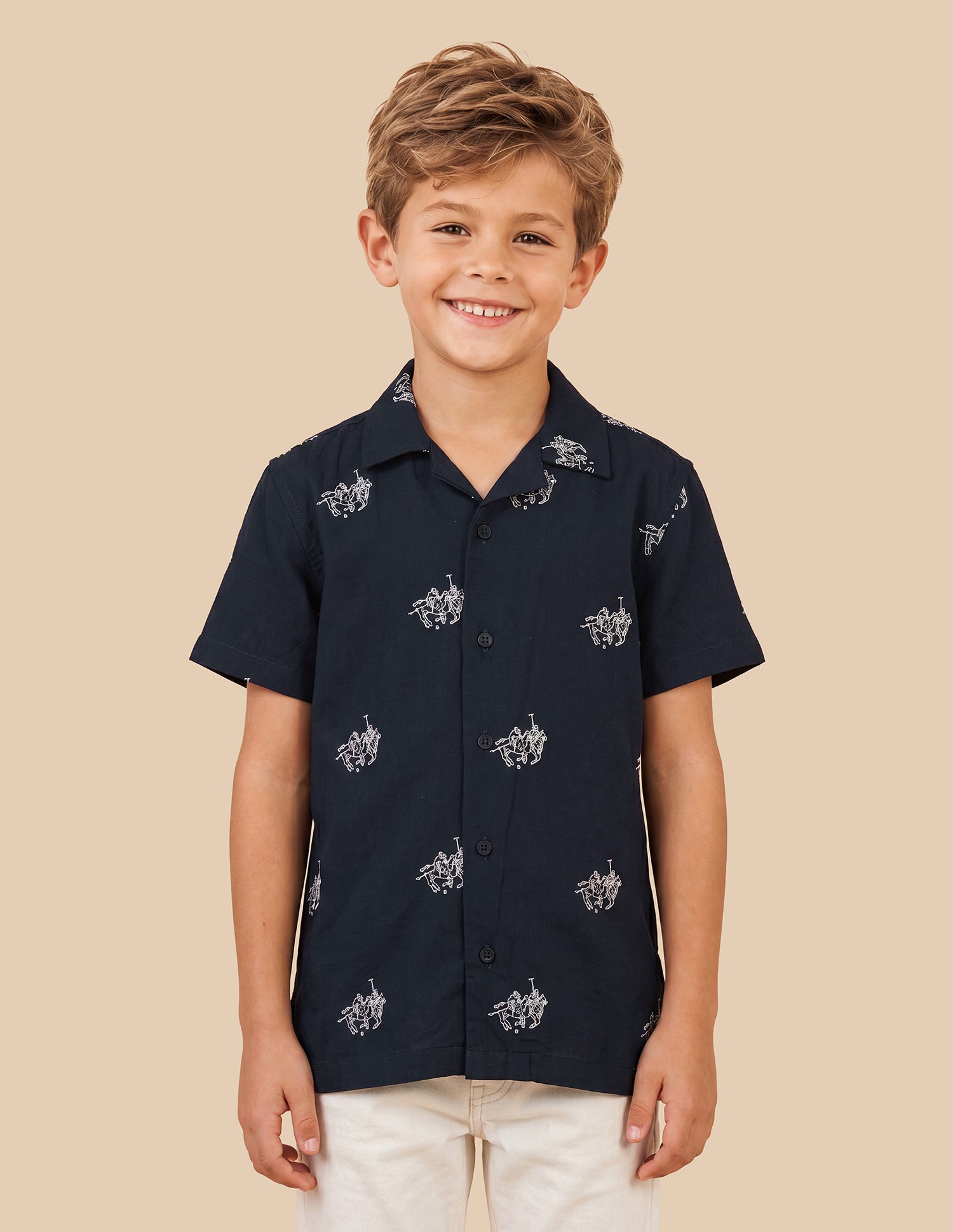 Graphic Brand Embroidered Regular Fit Shirt Navy - U.S. Polo Assn. India | Large
