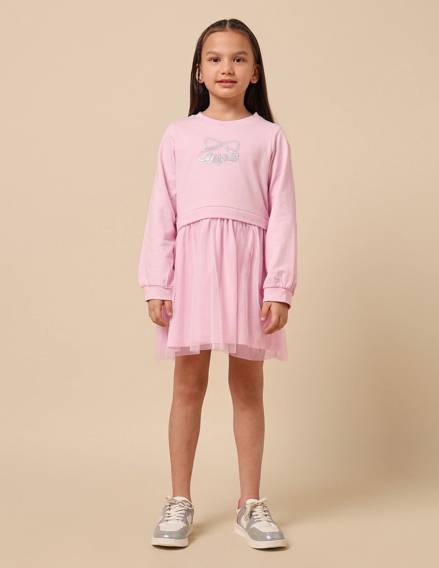 Girls Brand Embellished A-Line Dress Light Pink - U.S. POLO ASSN. | Large