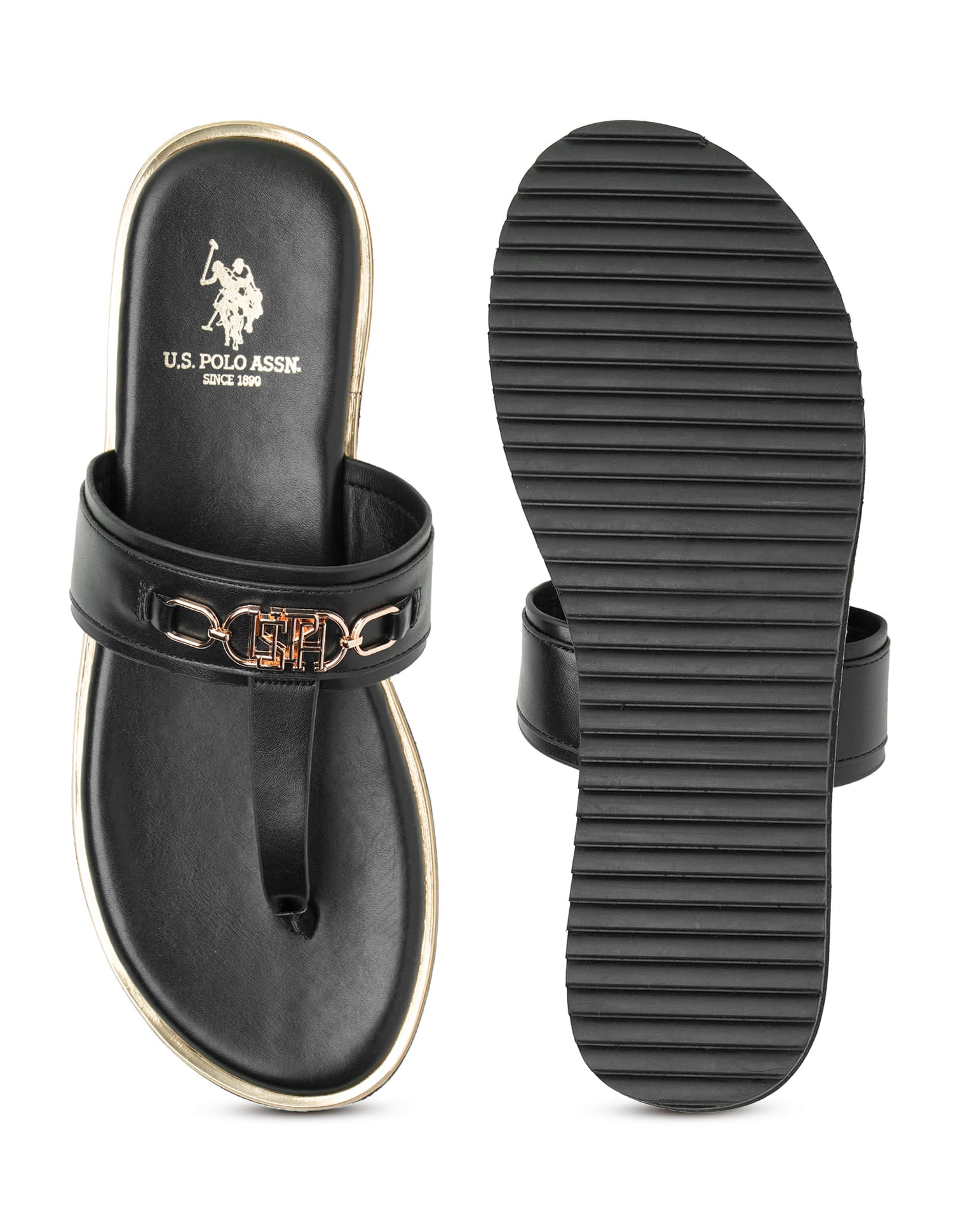 Women Comfort EVA Flat Matilde Sandals Black - U.S. Polo Assn. India | Large