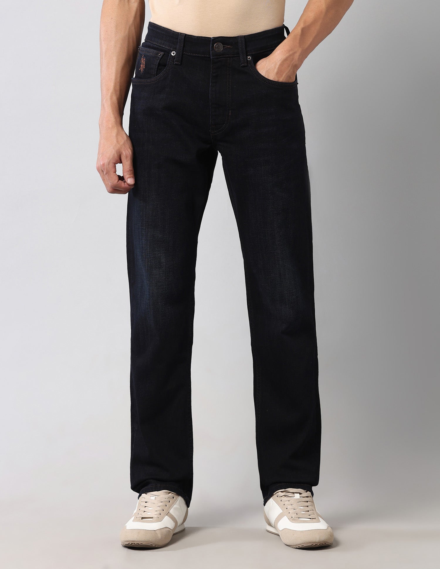 Harold Slim Straight Fit Blue Vintage Jeans Dark Wash - U.S. Polo Assn. India | Large