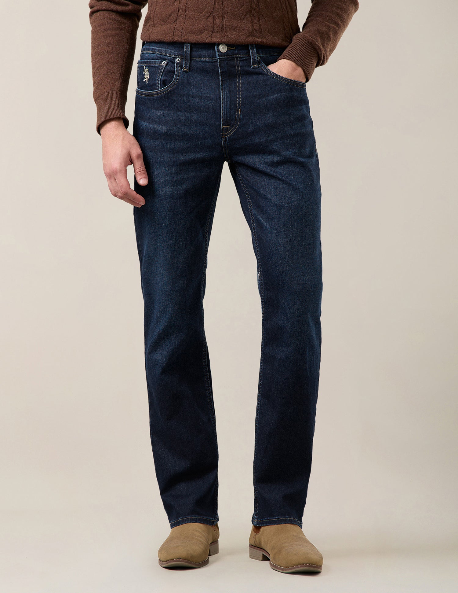Harold Slim Straight Fit Blue Jeans Dark Indigo - U.S. Polo Assn. India | Large