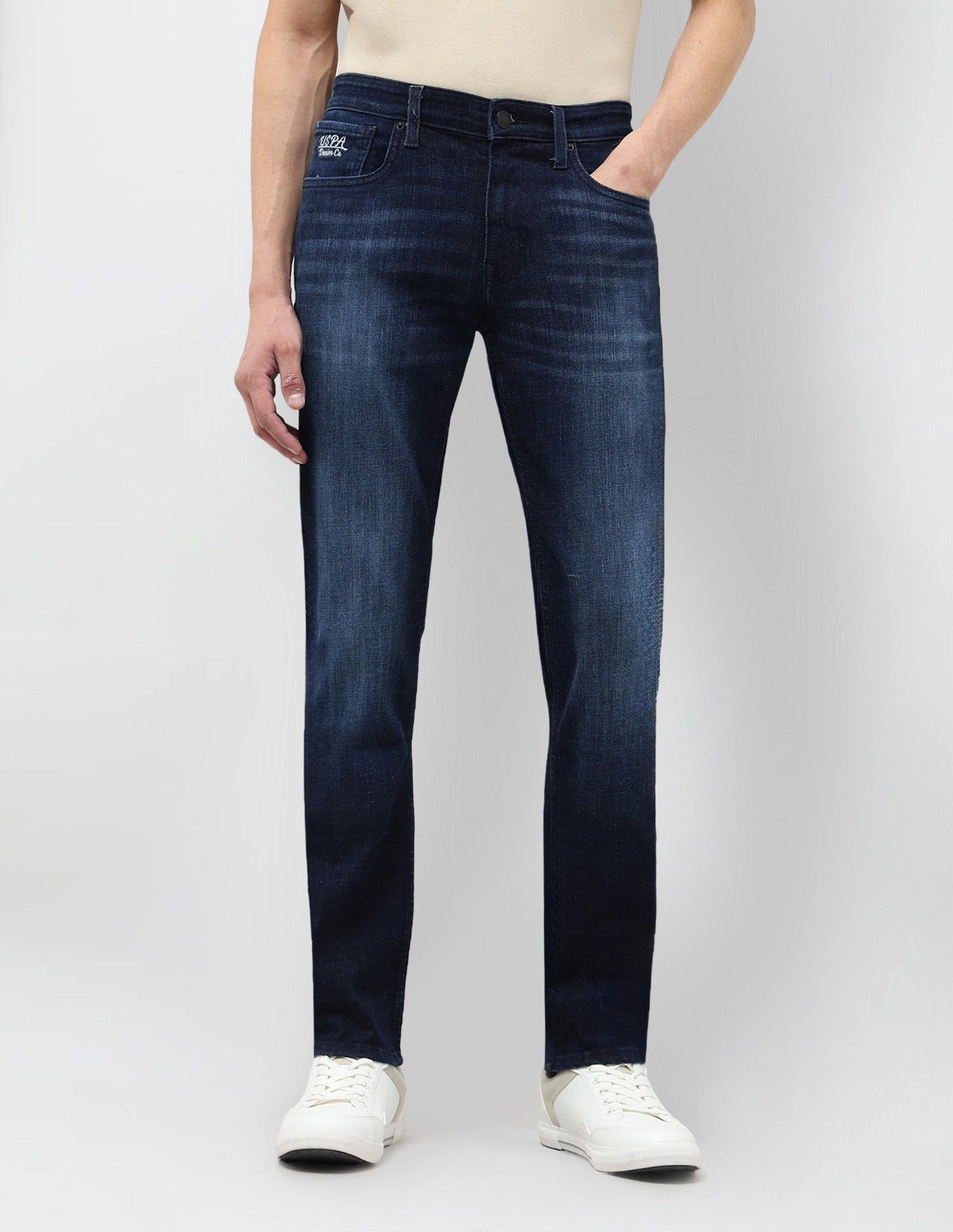 Brandon Slim Tapered Fit Blue Jeans Dark Blue - U.S. POLO ASSN. | Large