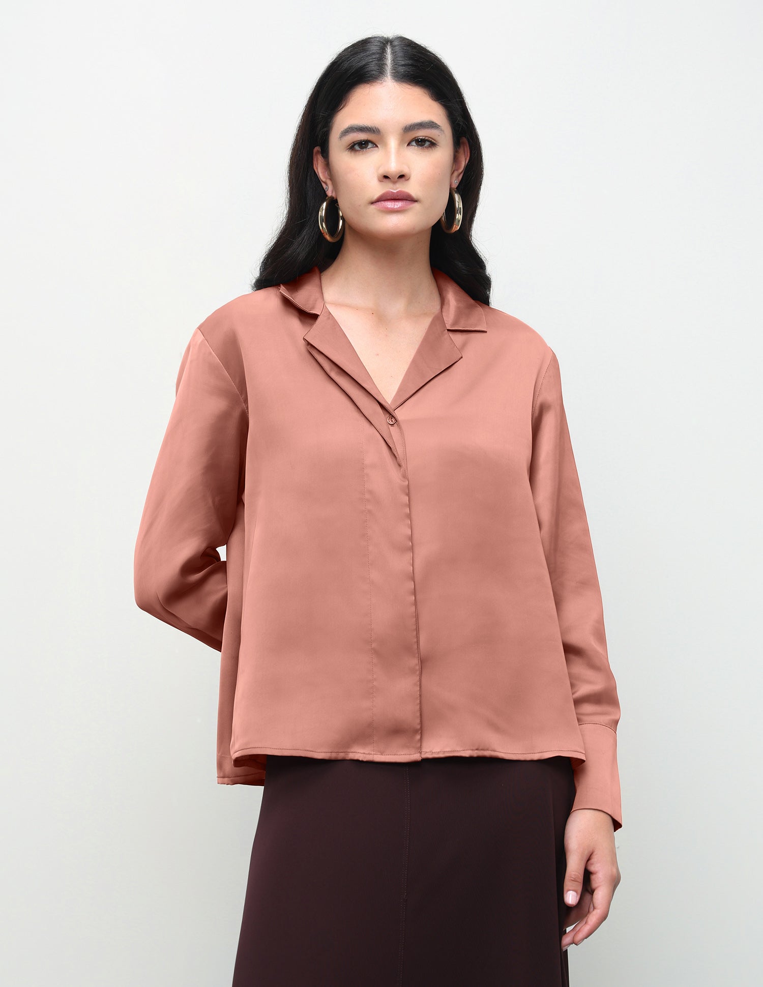 Solid Relaxed Fit Shirt Light Brown - U.S. Polo Assn. India | Large