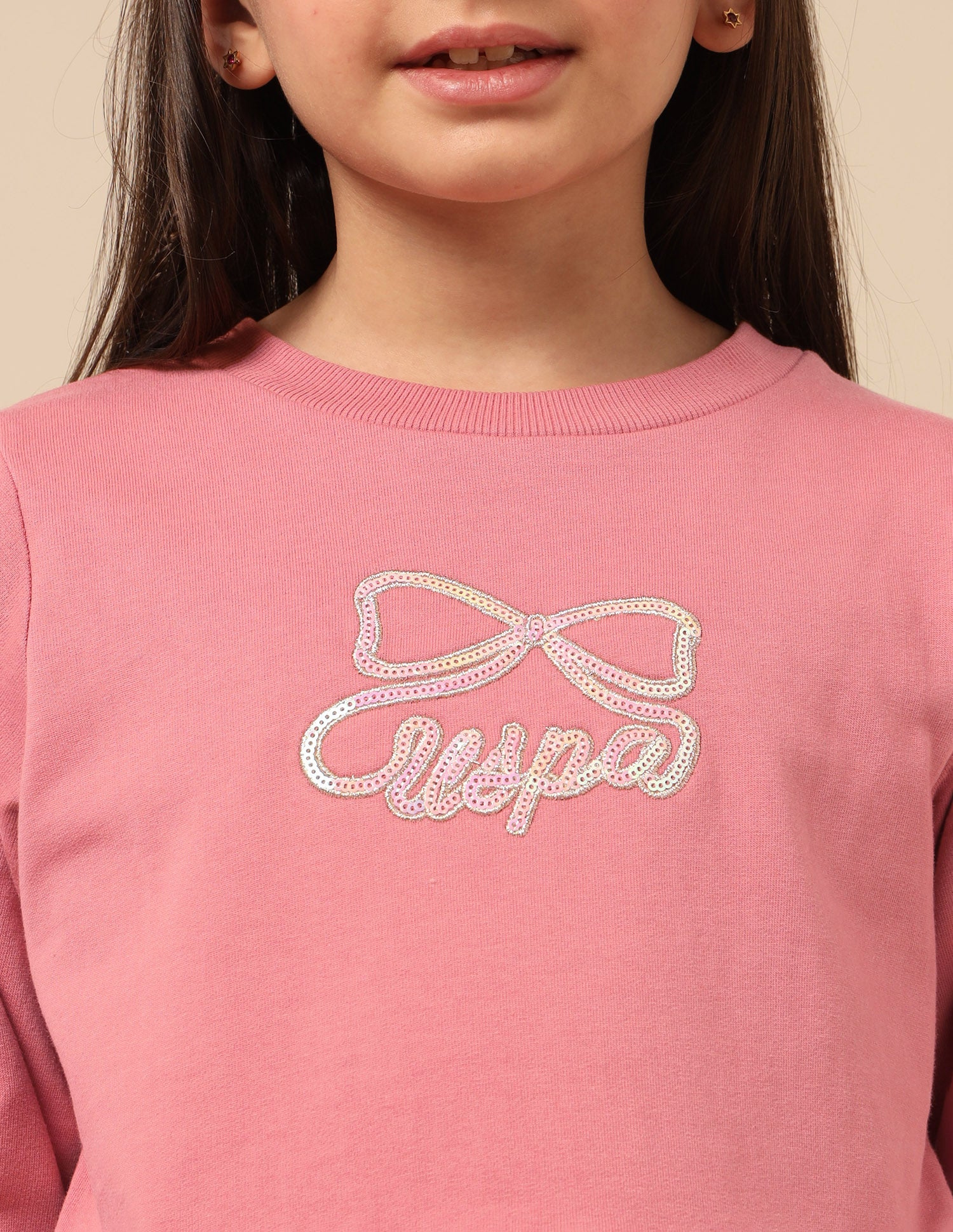 Girls Brand Embellished A-Line Dress Pink - U.S. POLO ASSN. | Large