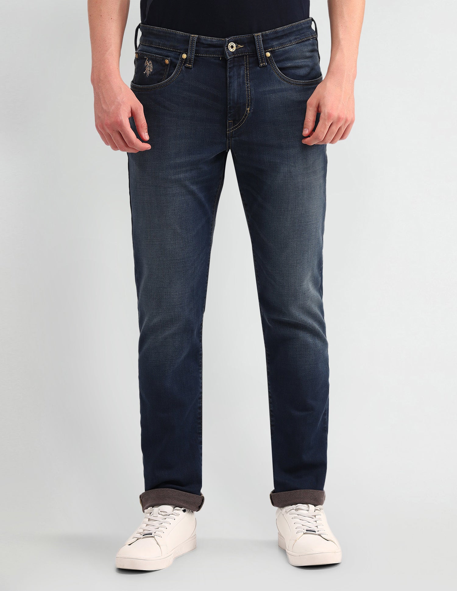 Brandon Slim Tapered Fit Mid Rise Jeans Blue - U.S. POLO ASSN. | Large