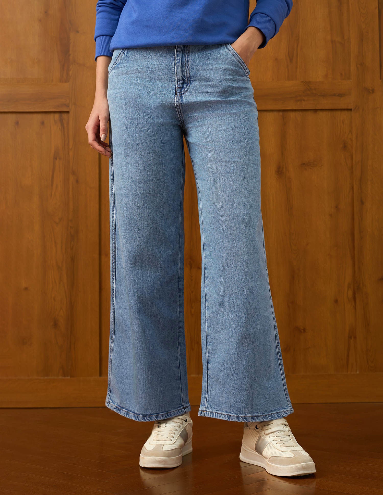 High Rise Baggy Fit Jeans Light Blue - U.S. POLO ASSN. | Large